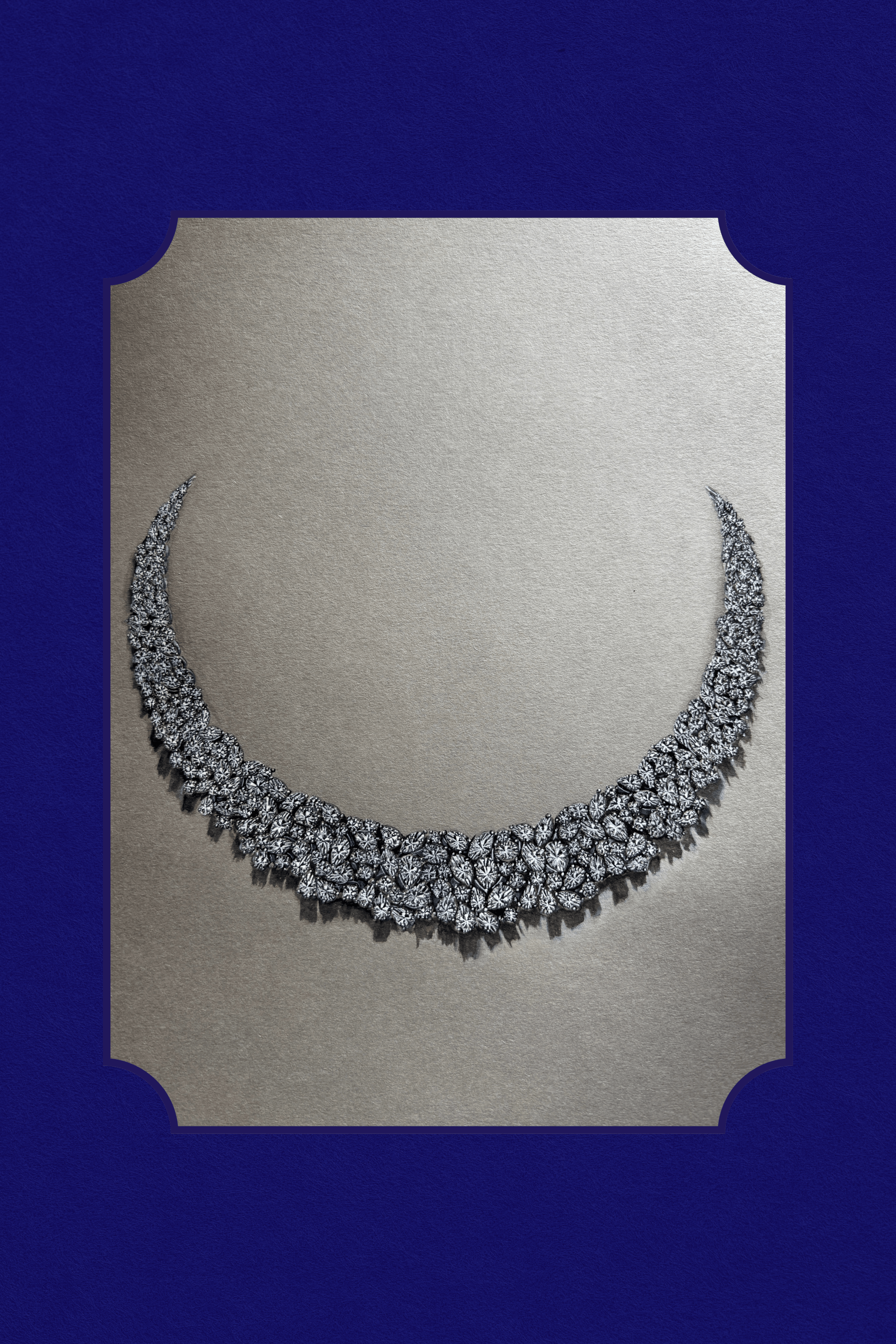 Natural diamond jewellery necklace illustrations