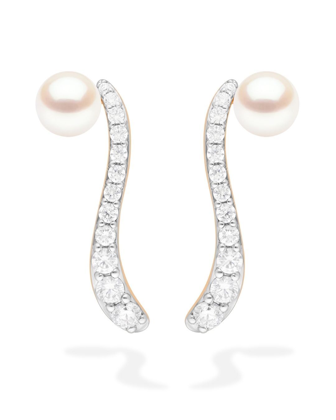 Paris Fashion Week: Marie Mas 18K rose gold Ray earrings with diamonds and Akoya pearls. (Courtesy of Marie Mas)
