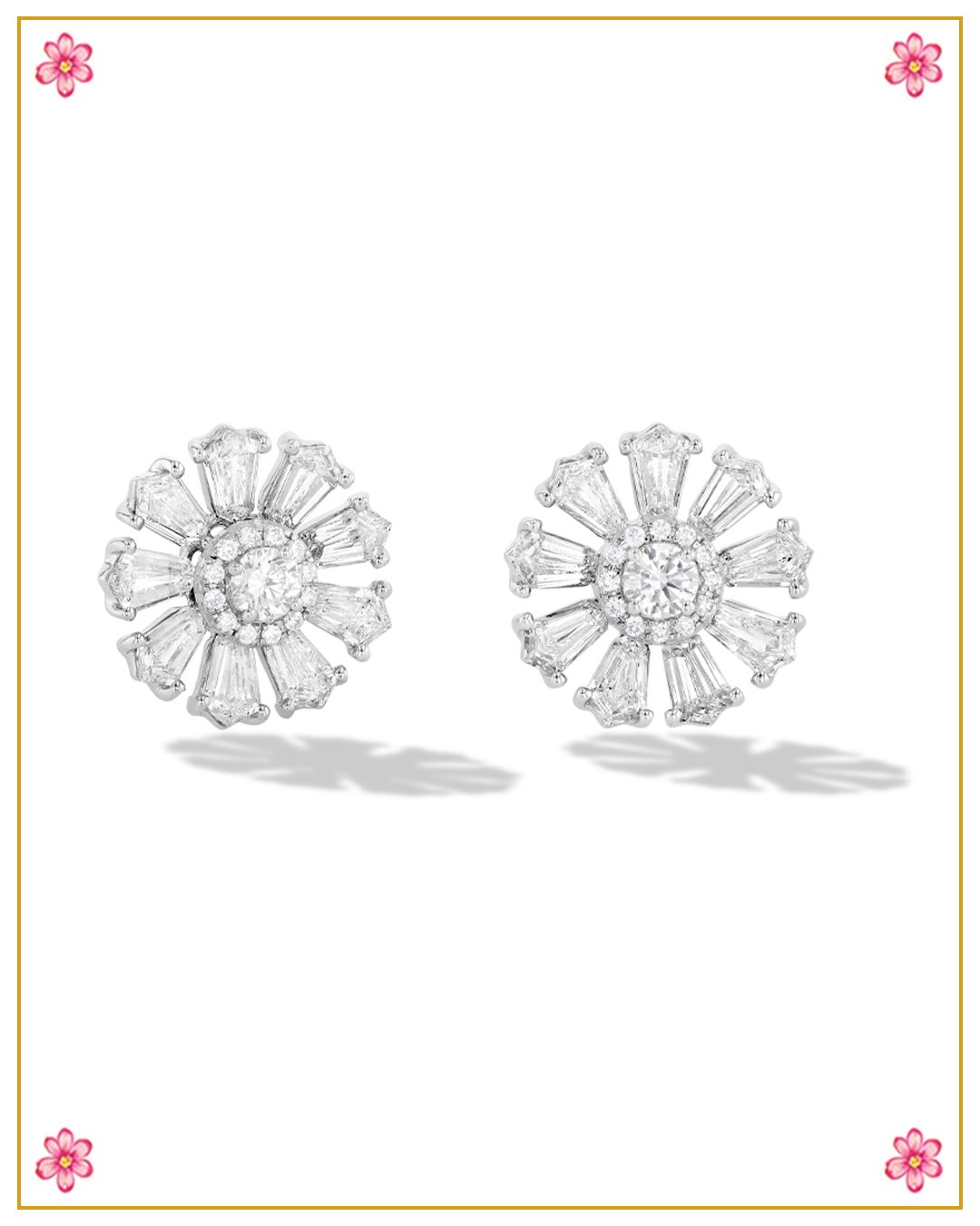 Designer diamond stud earrings