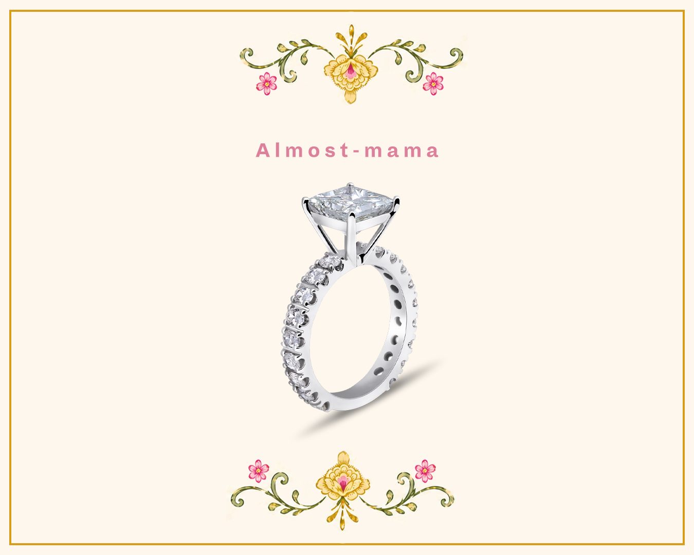 Natural Diamond ring for mothers