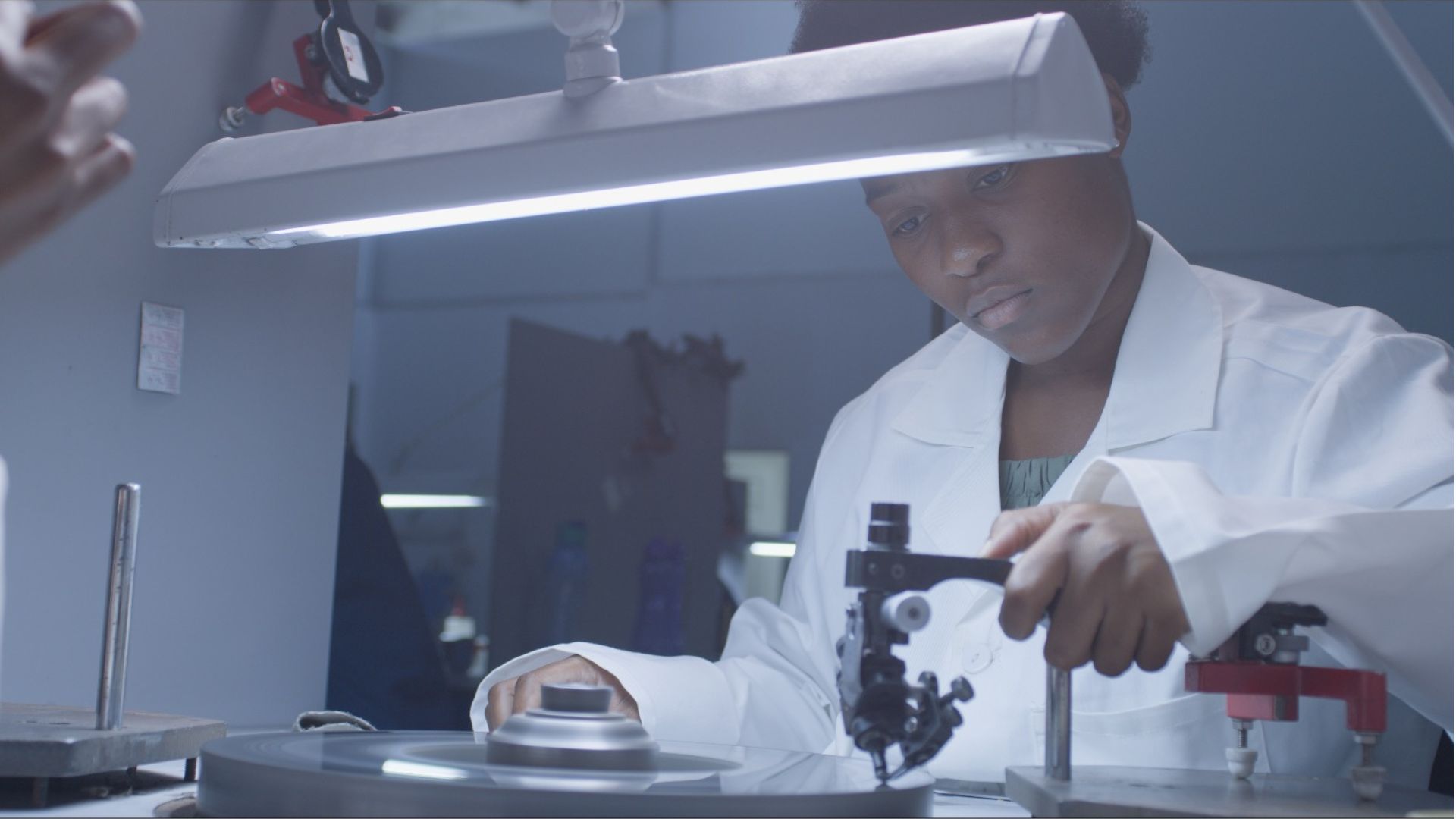 A Botswanamark artisan polishing diamonds in Botswana