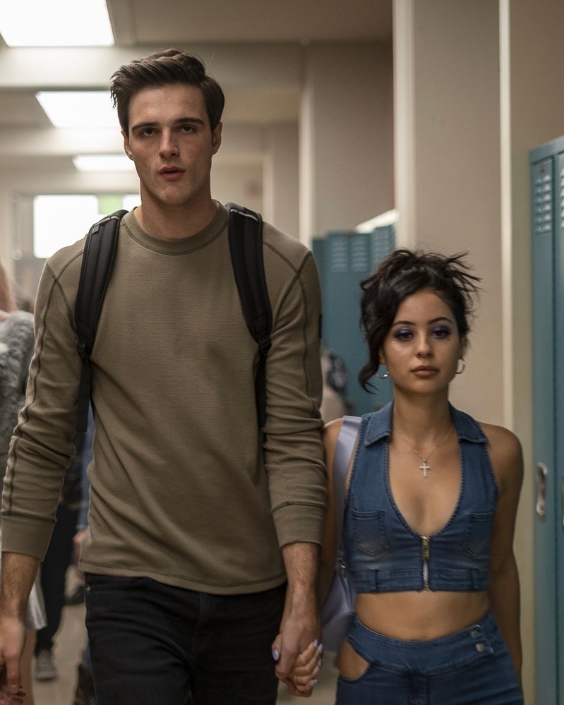Maddy wears her diamond cross necklace in Season 1, Episode 3 of Euphoria. (Photograph by Eddy Chen/HBO)