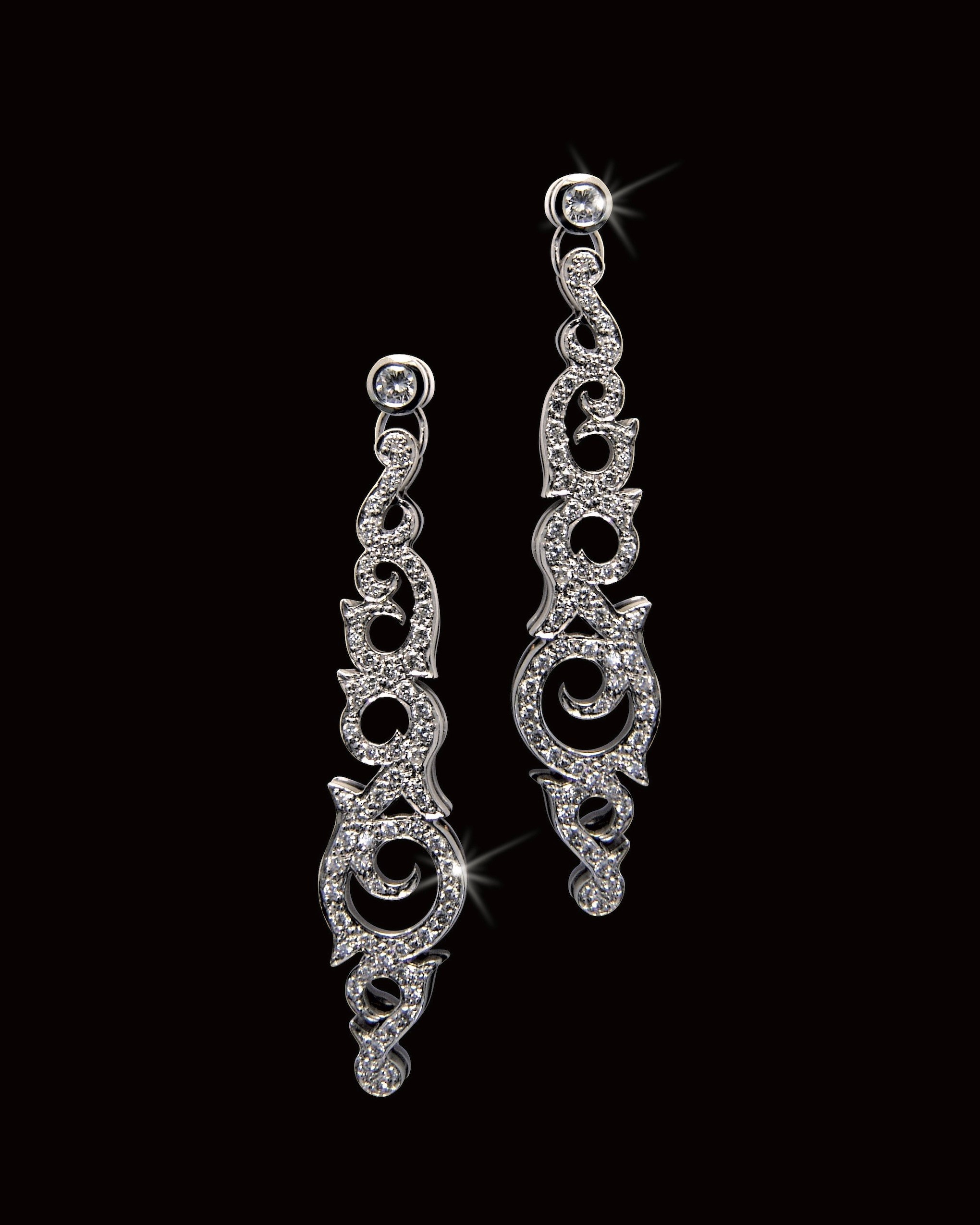 A pair of diamond earrings designed by Stefano Canturi for Nicole Kidman to wear in the 2001 film 'Moulin Rouge.' (Courtesy of Canturi)