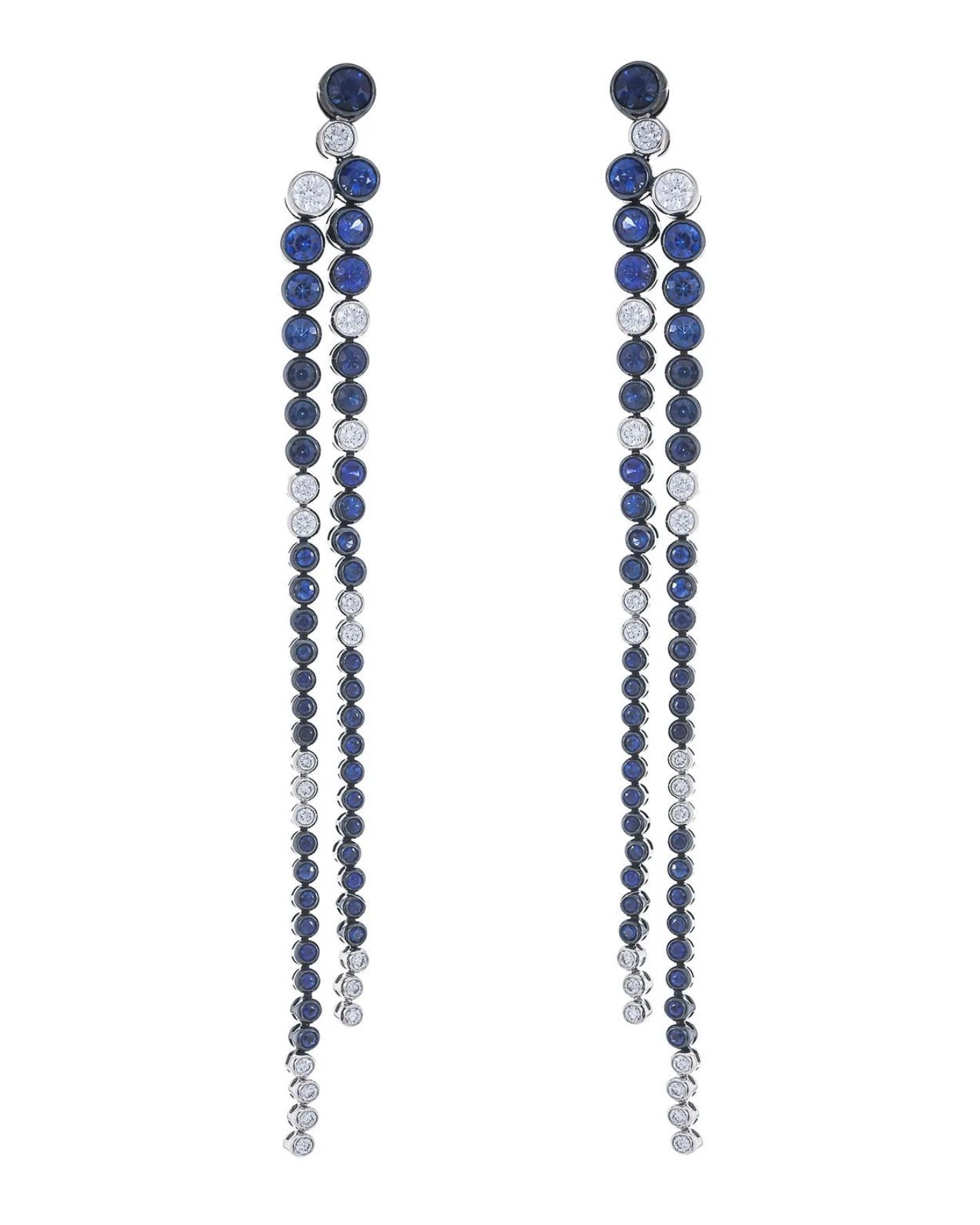 zendaya Stéfère Diamond Sapphire Long Line Earrings, $19,510, marissacollections.com