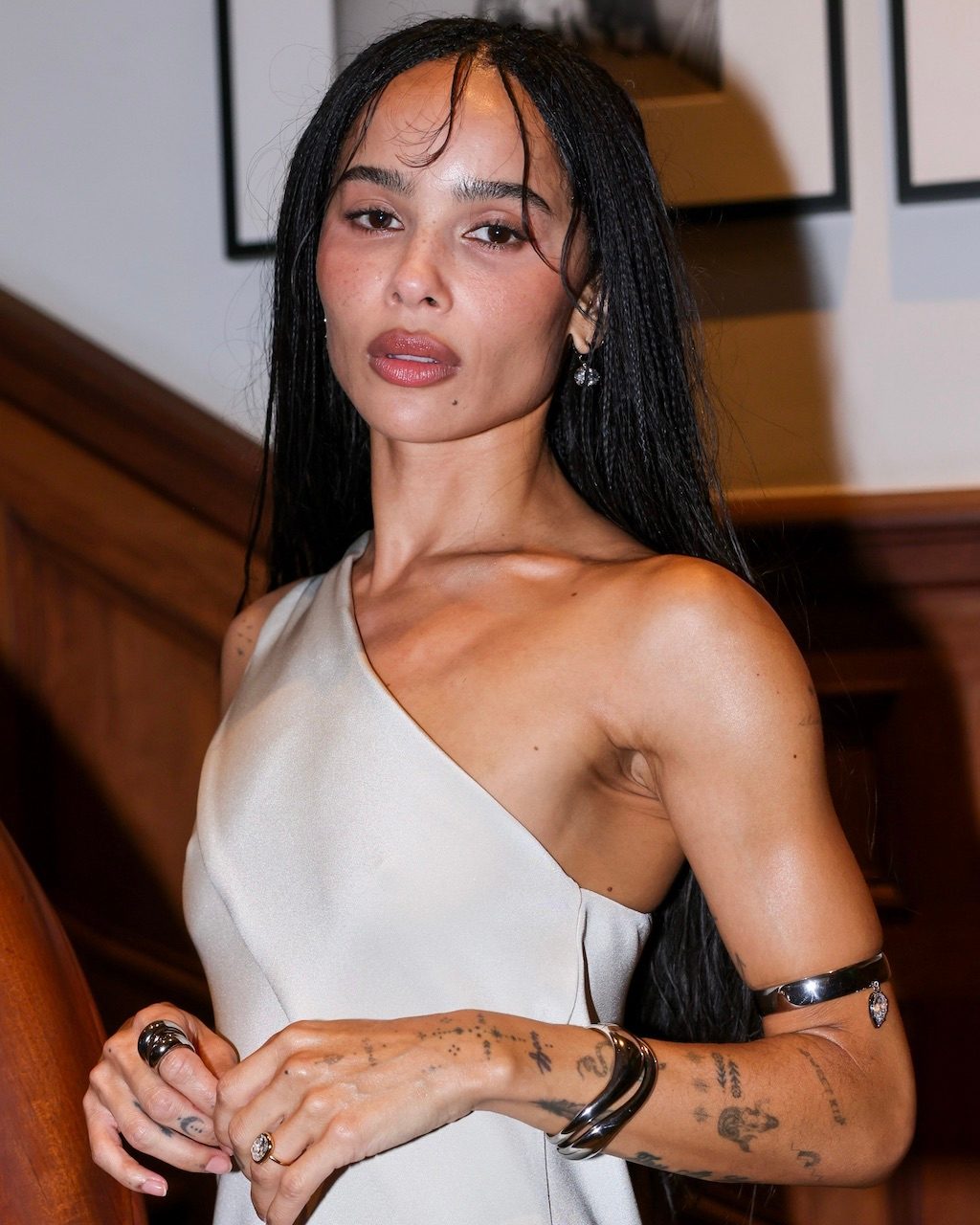 Arm Cuff Zoë Kravitz attends Jessica McCormack's cocktail event on June 24, 2026, in London, England. (Getty Images)