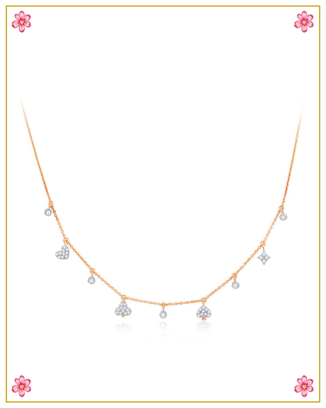 Gold & diamond charm necklace