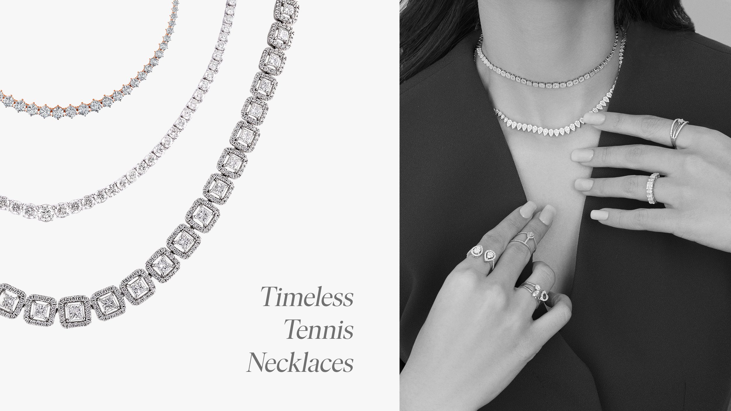 Natural diamond tennis necklace.