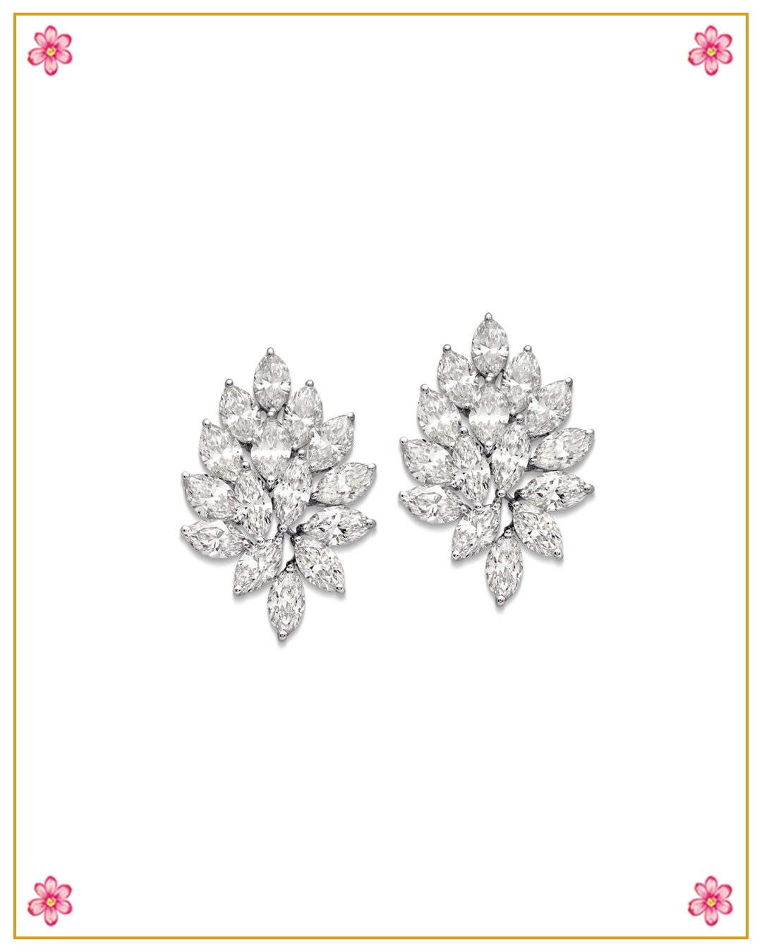 Unique diamond setting earring
