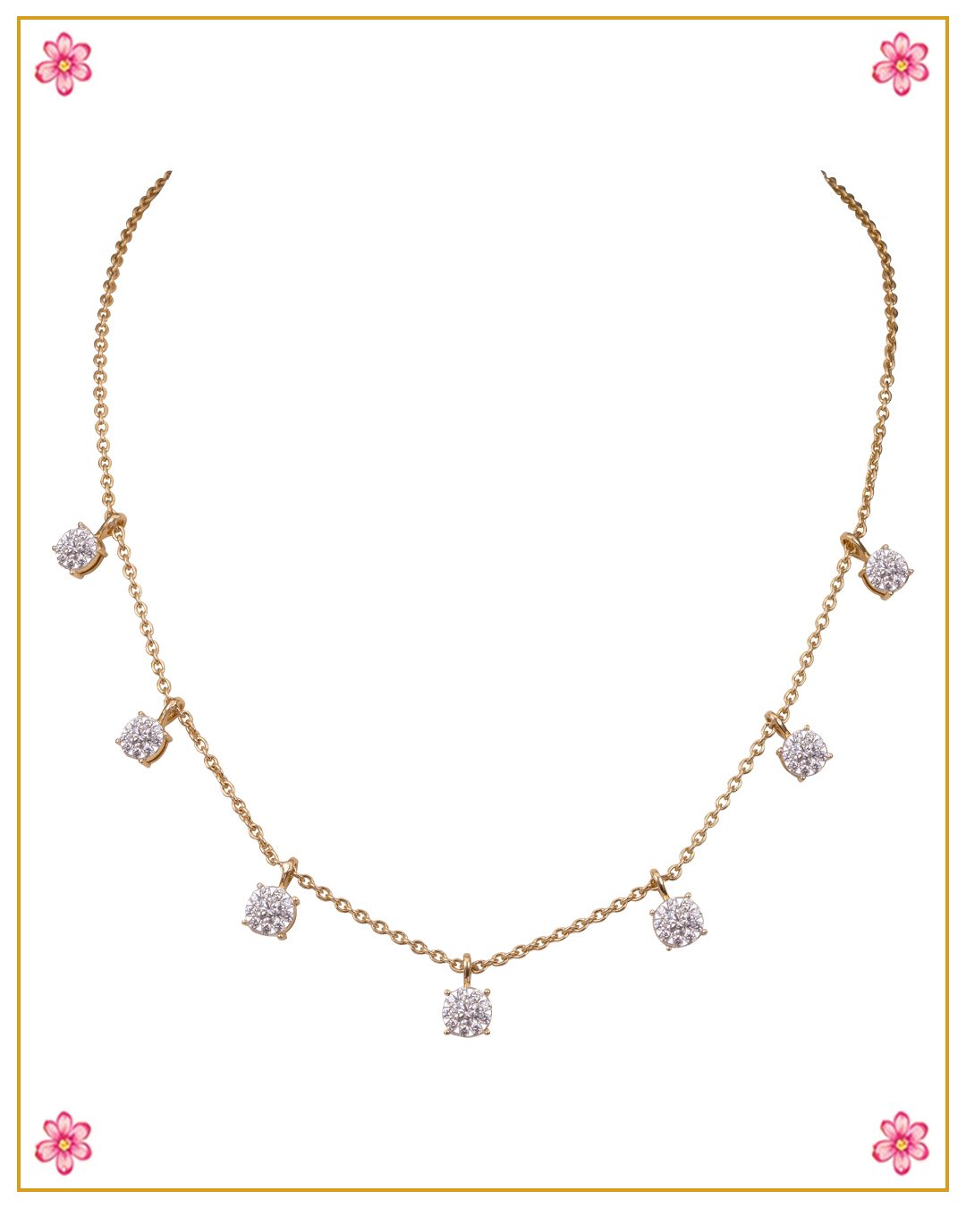 Natural Diamond Charm Necklace