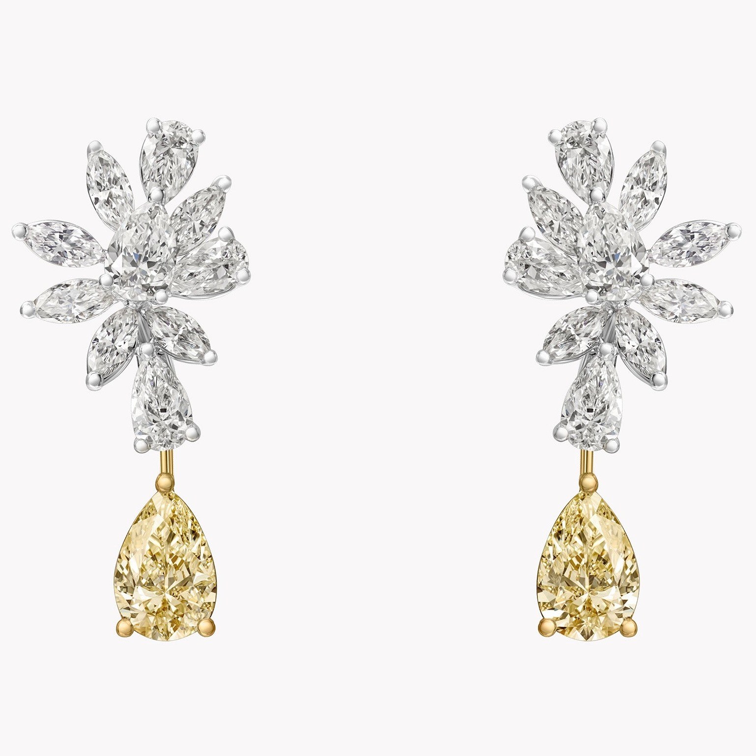Material Good Lorelei Two-Tone Yellow Diamond Drops, $18,850, materialgood.com