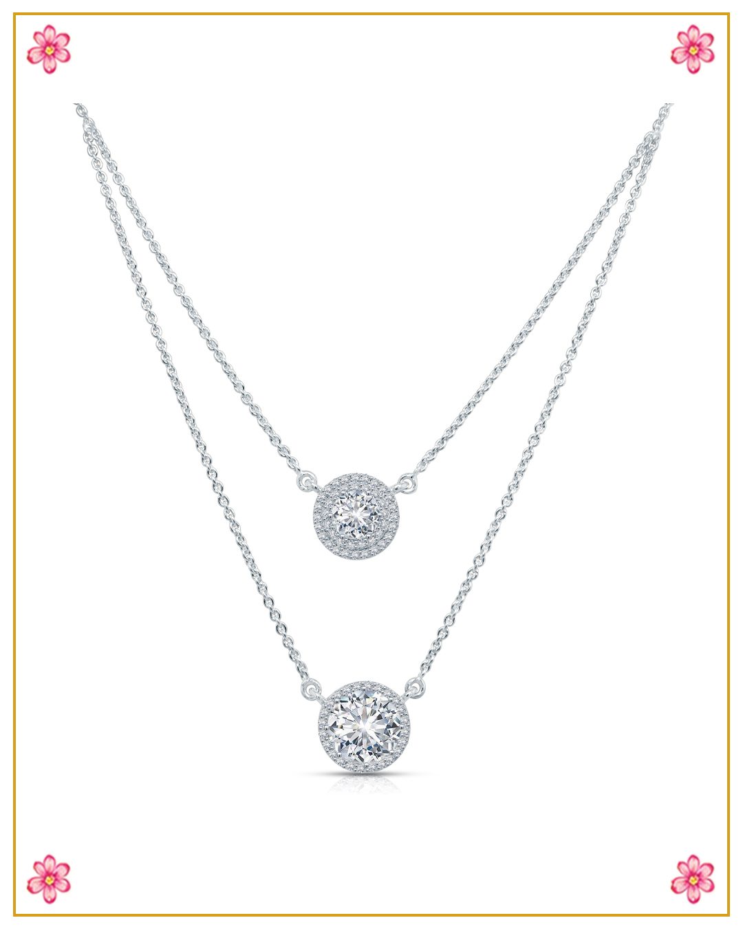 Layered Diamond Pendant Necklace