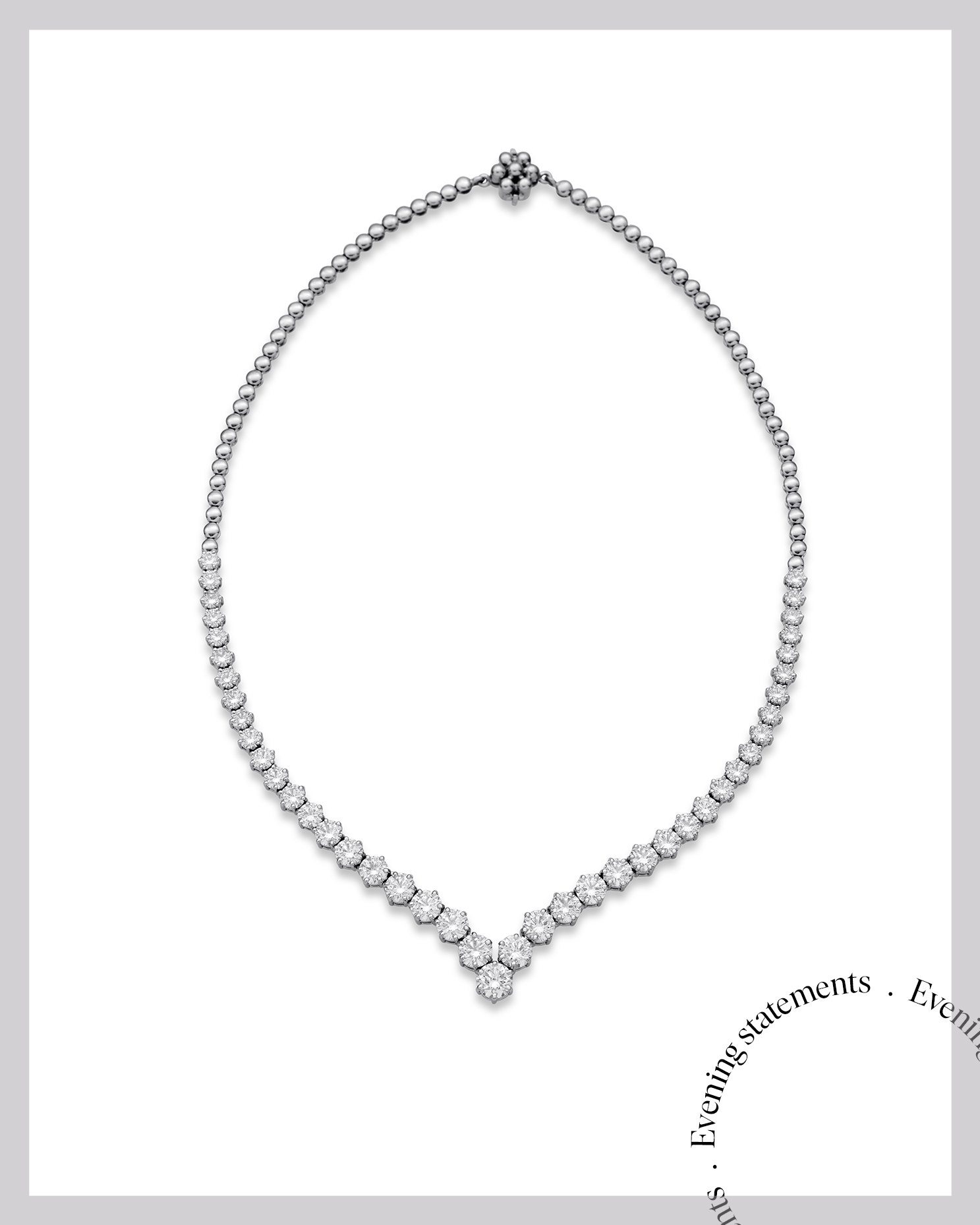 Round Drop Style Tennis Necklace