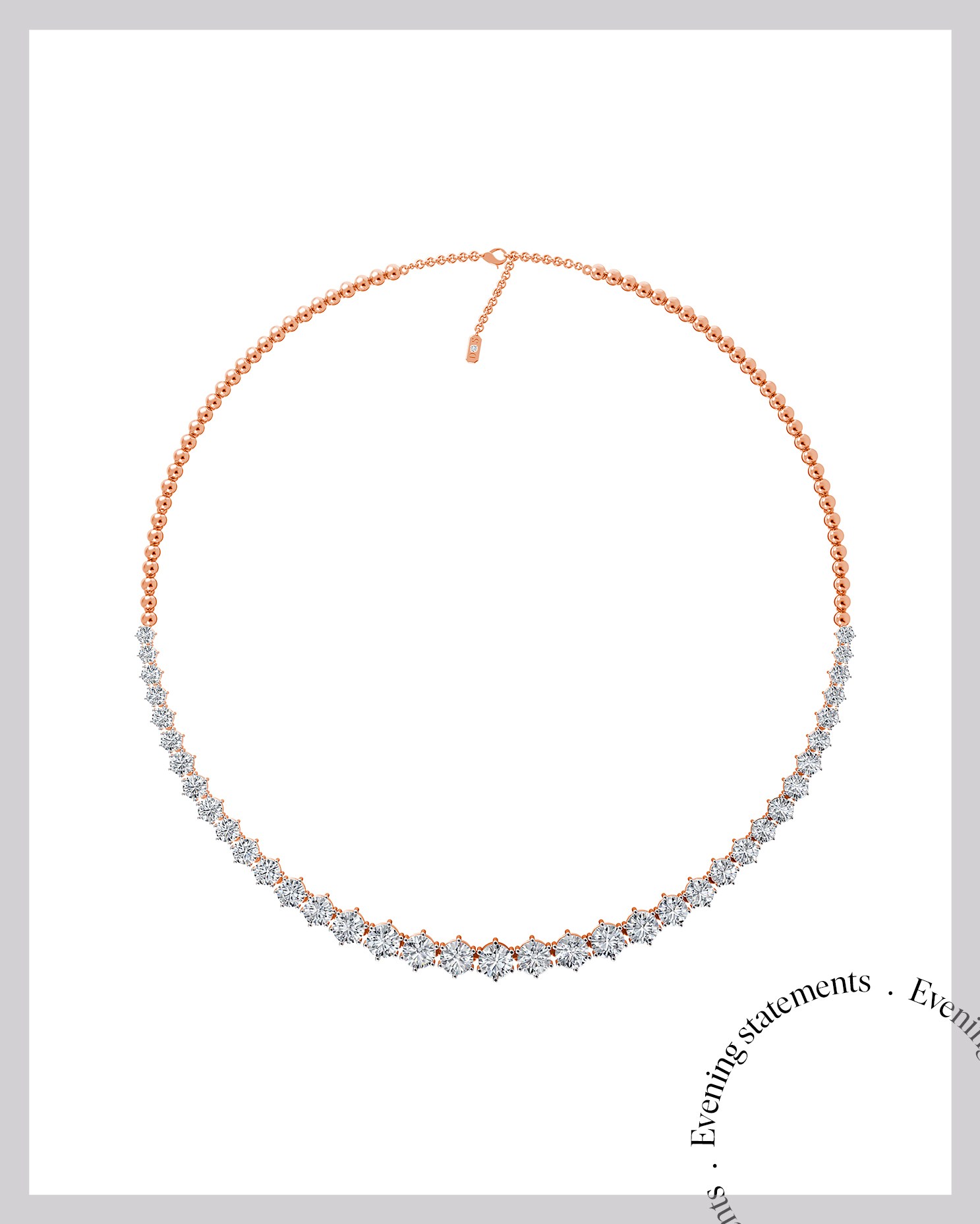 Two Tone Floral Tennis Necklace