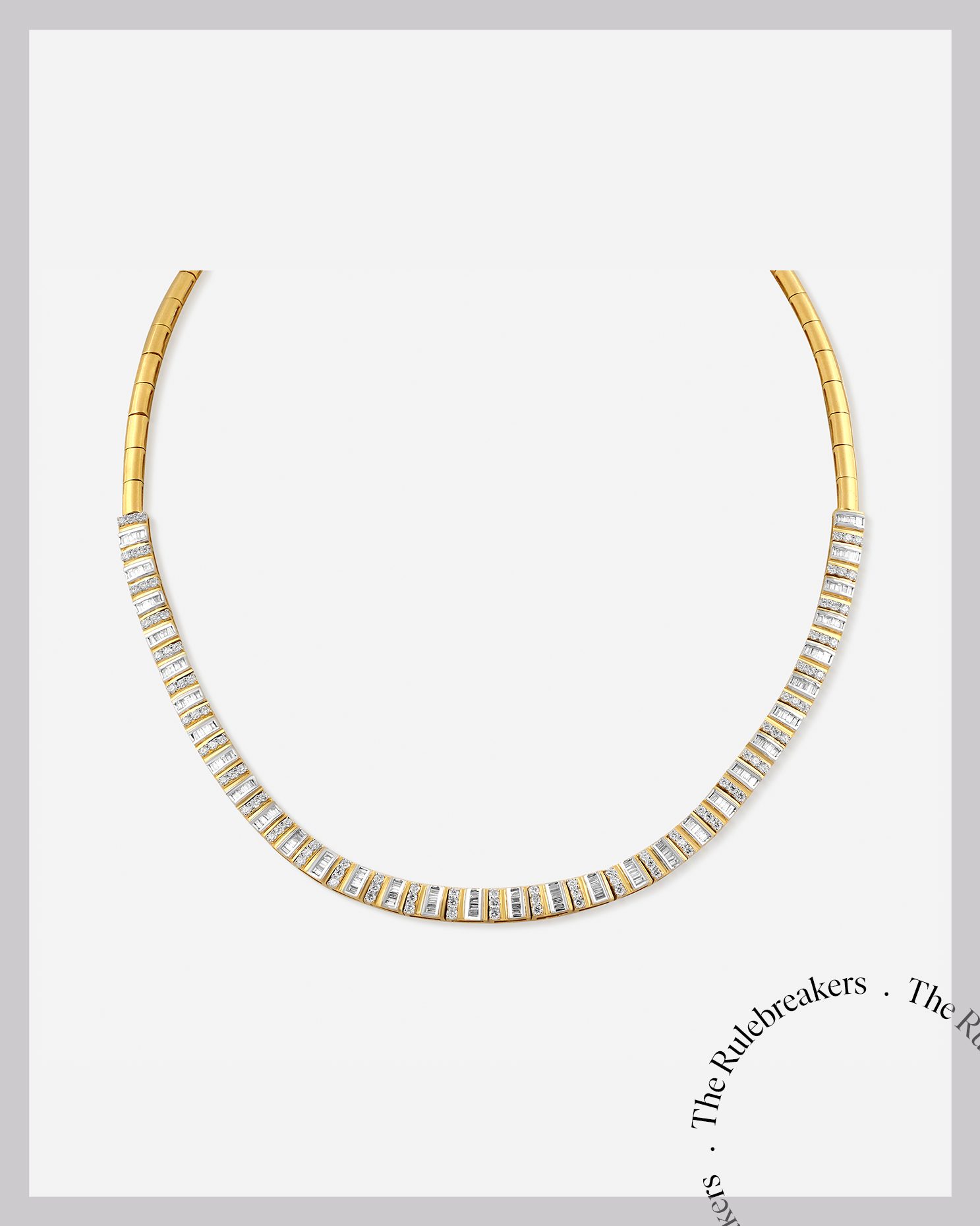 Gold tennis diamond necklace
