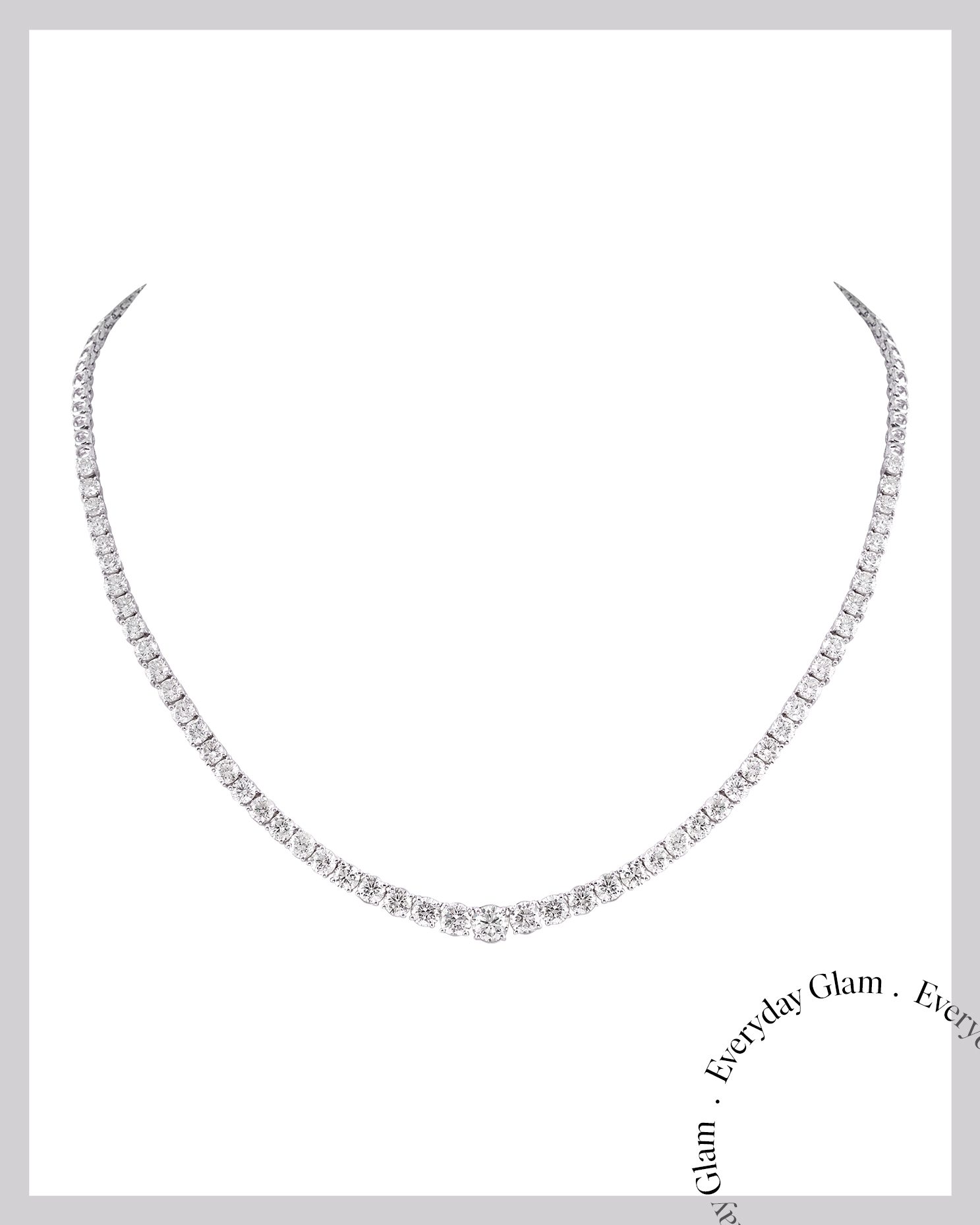 Minimalist V-Shaped Diamond Tennis Necklace