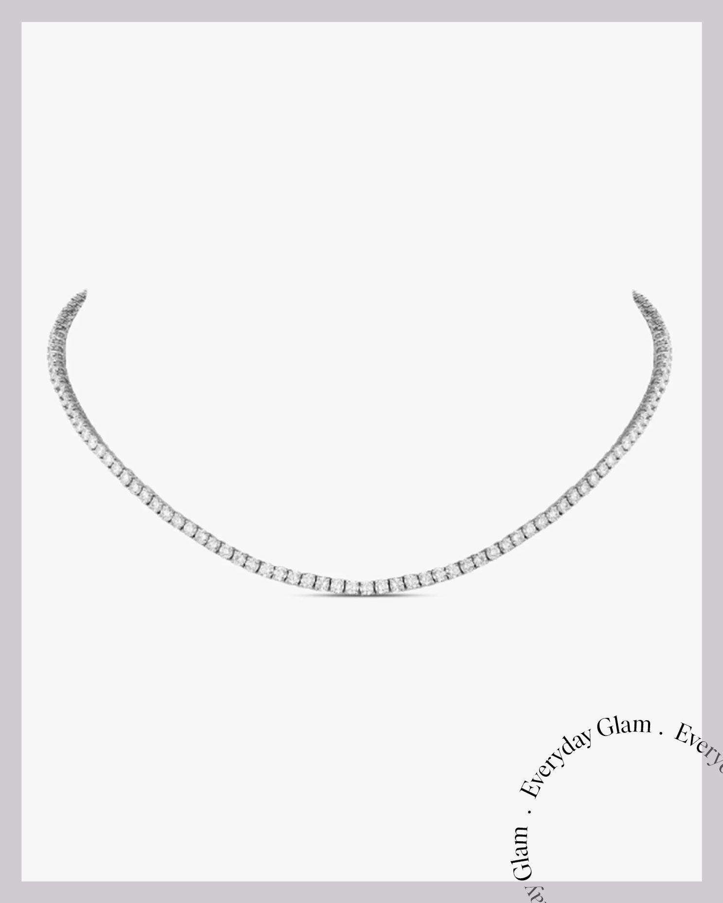 Curved Diamond Tennis Necklace