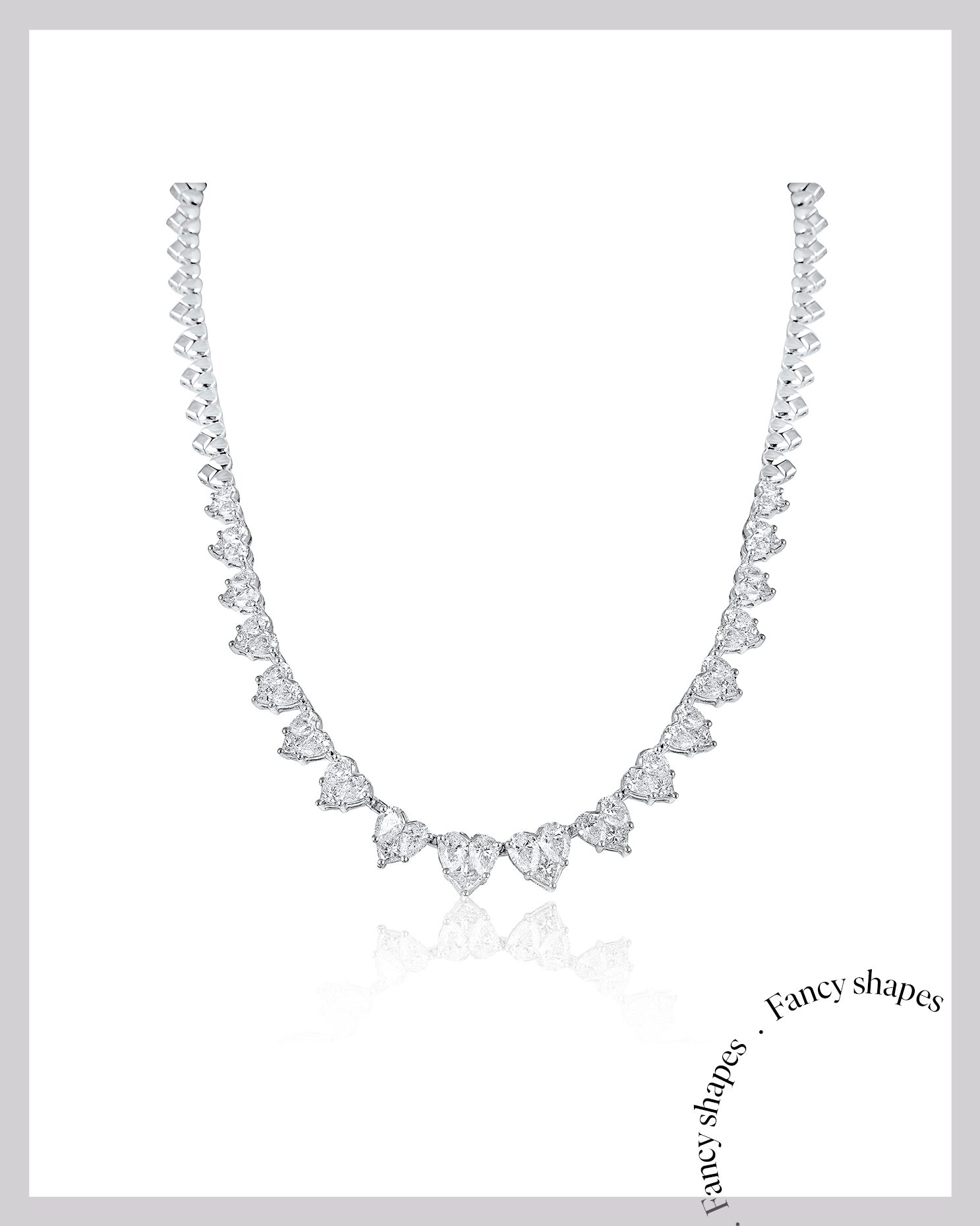 Pear Shape Diamond Tennis Necklace