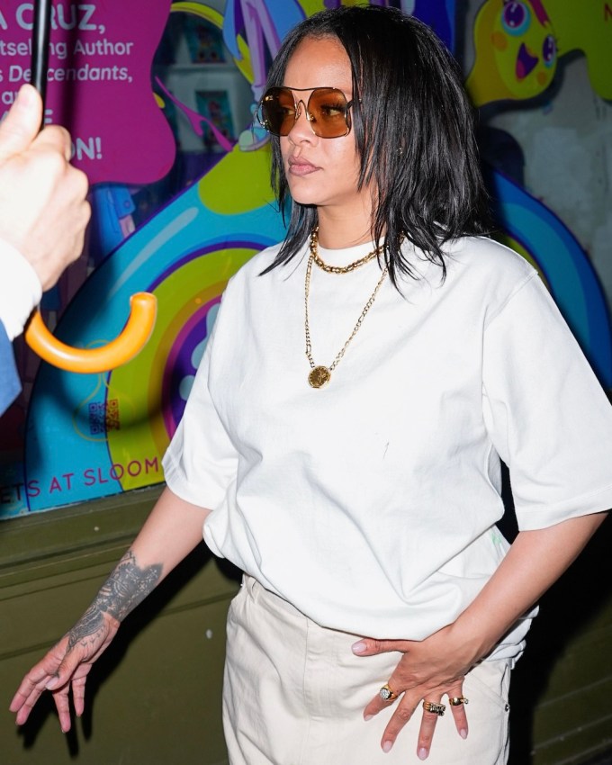 Rihanna is seen on May 13, 2026 in New York City. (Getty Images)