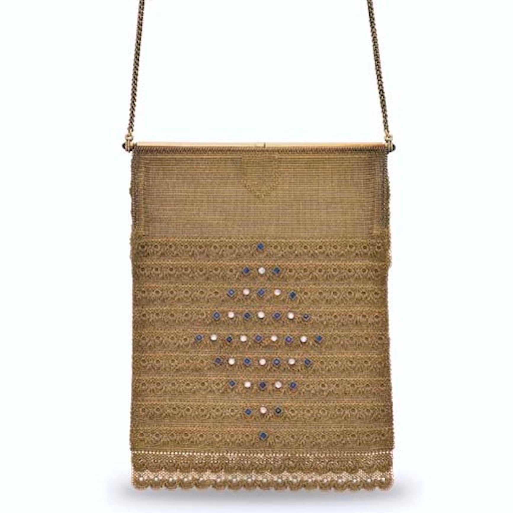 Diamond Purse An Art Deco Gold, Sapphire, and Diamond Evening Bag from Christie's Magnificent Jewels from the Collection of Ellen Barkin.