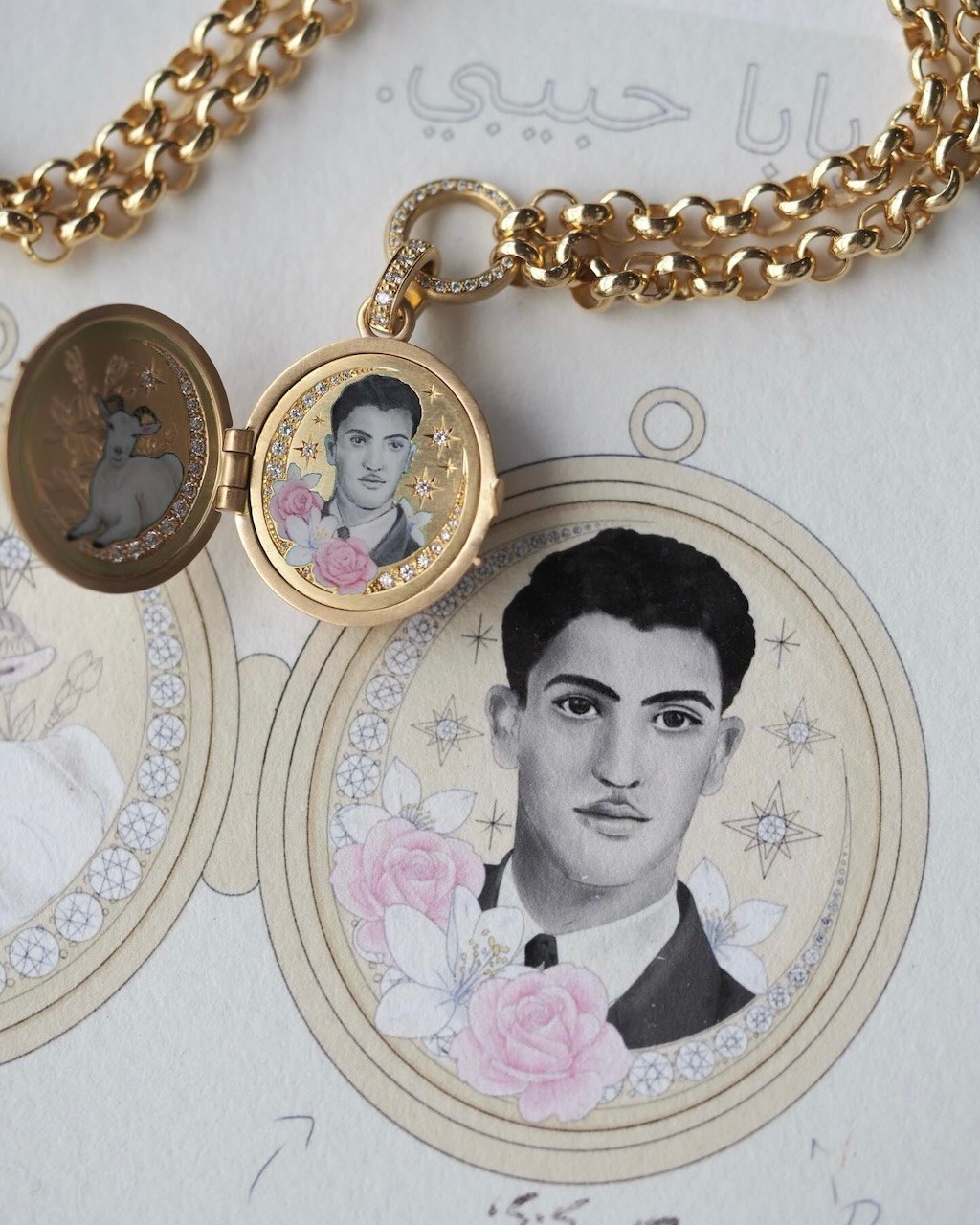 Cece Jewellery's first piece of portrait jewelry – a custom locket honoring a client’s father.