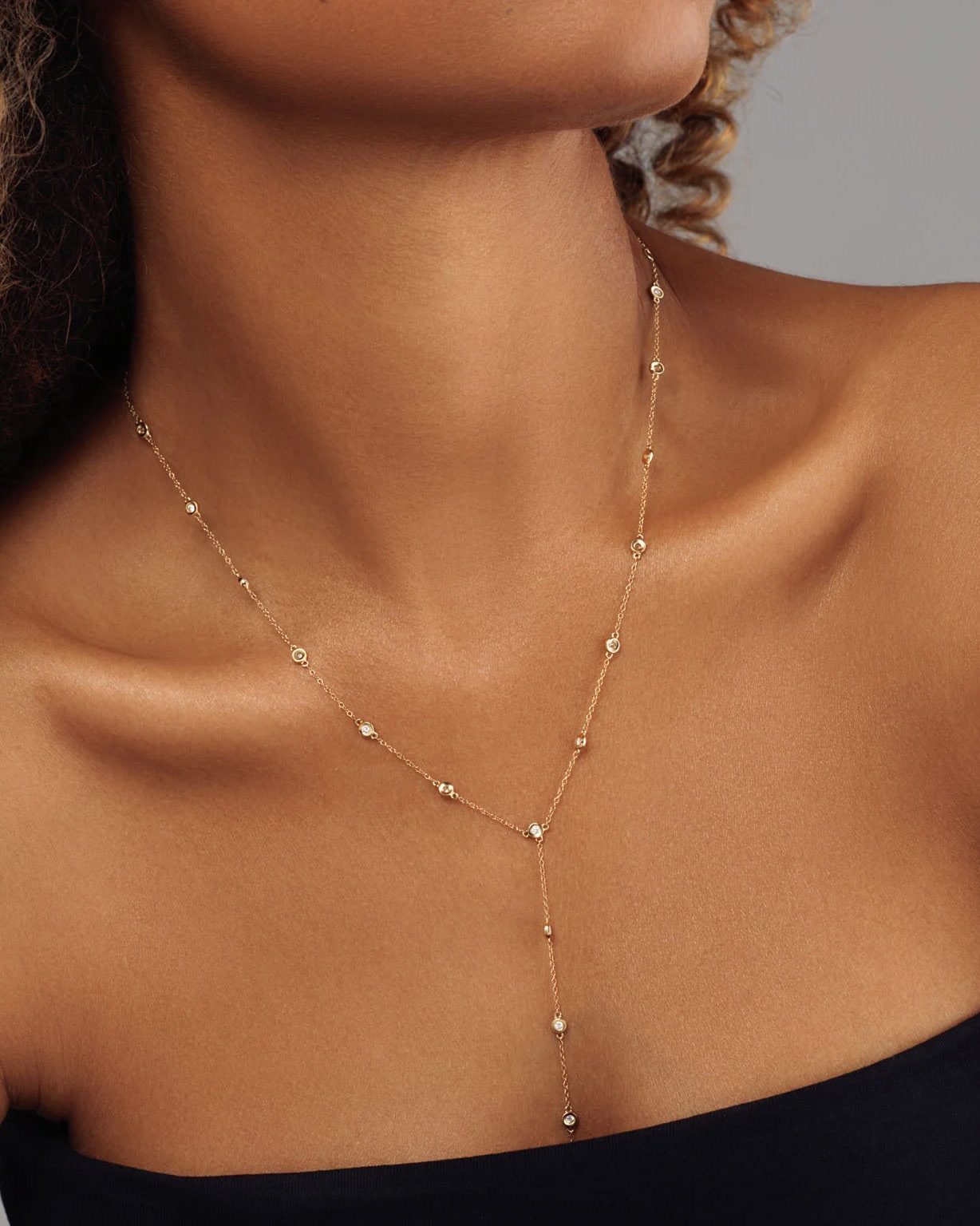 graduation gifts: diamond bezel station necklace