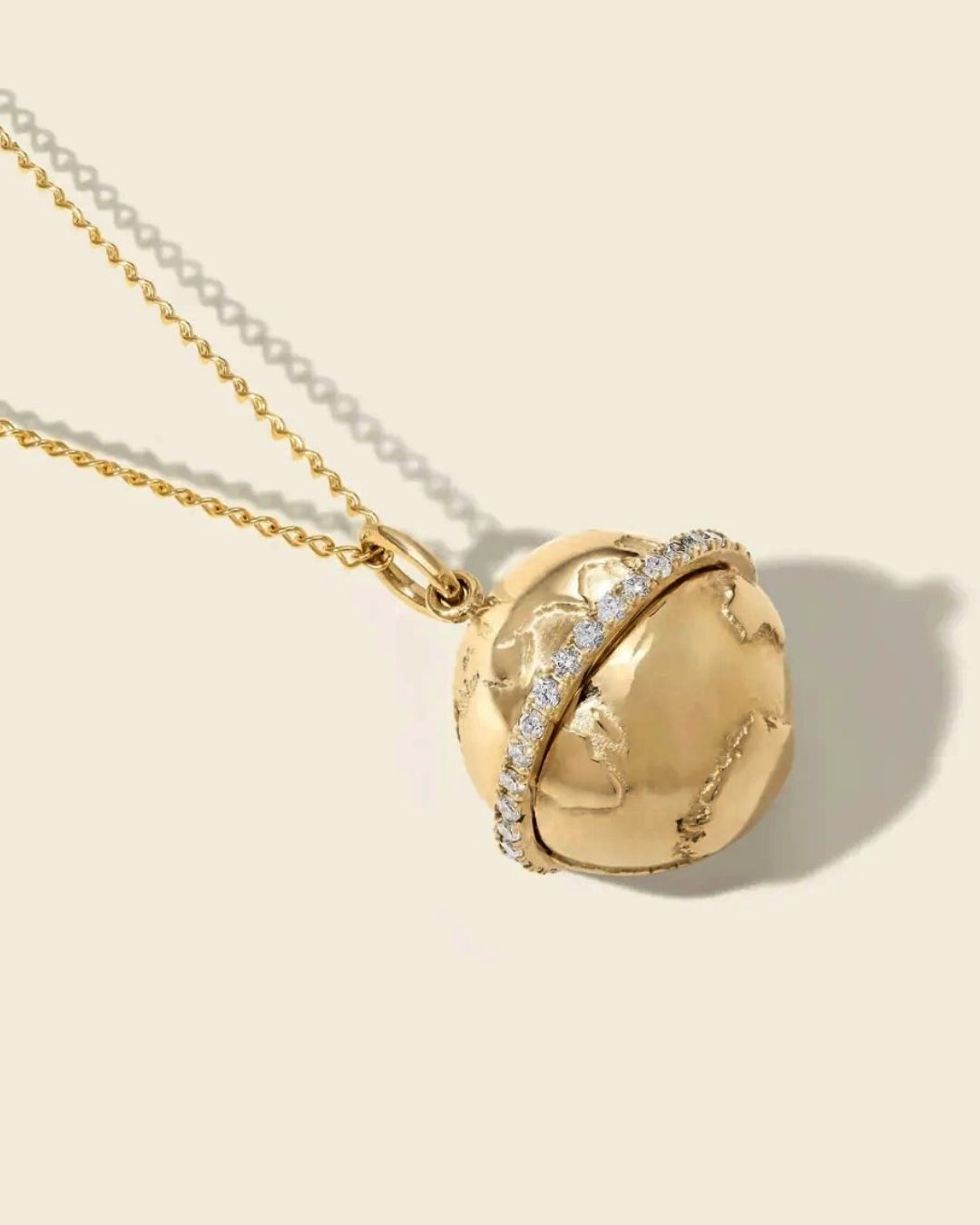 Zahava Large Pavé Atlas Charm Necklace