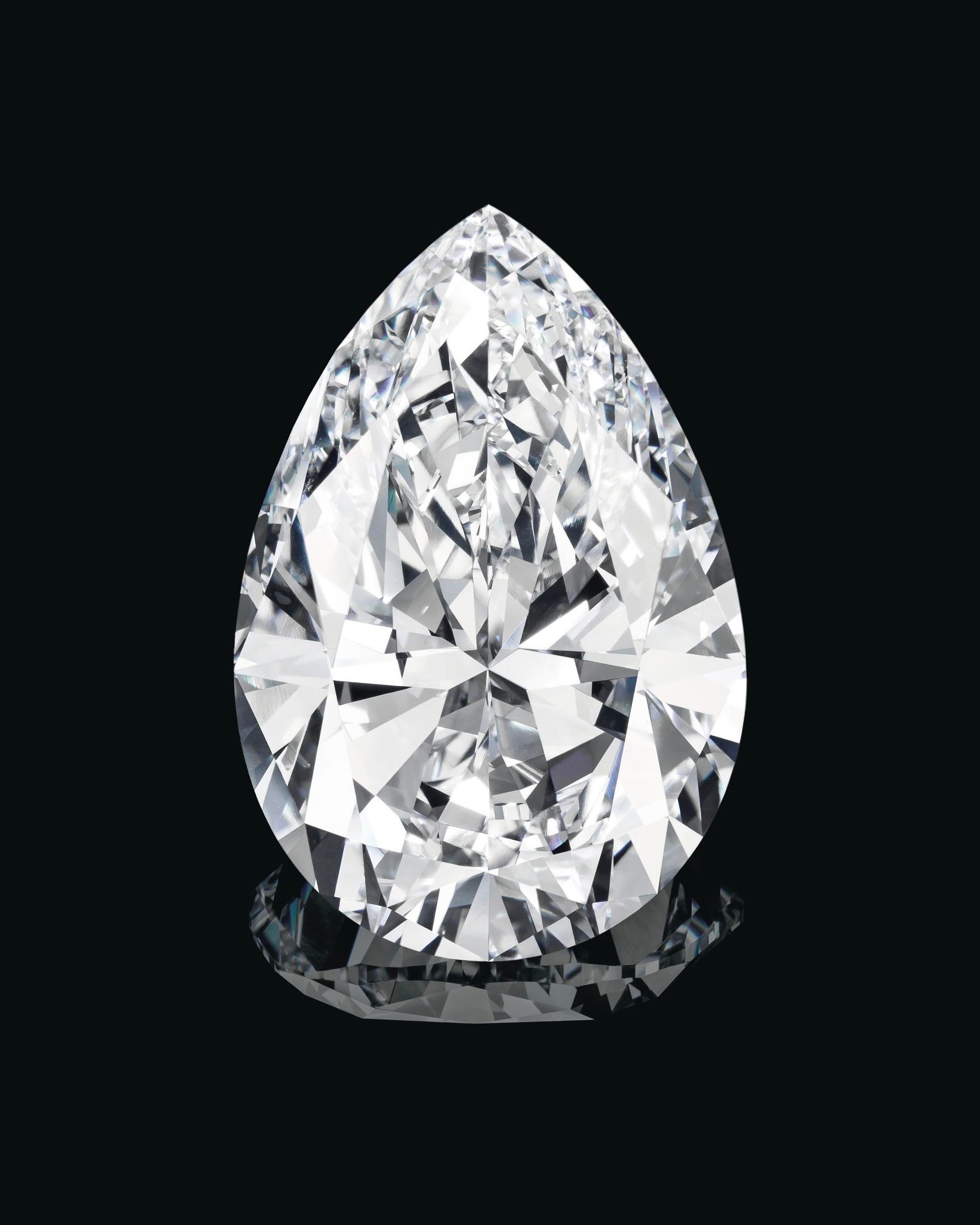 A Magnificent Unmounted 75.97-Carat Pear-Shaped Diamond (Courtesy of Christie's Auction House)