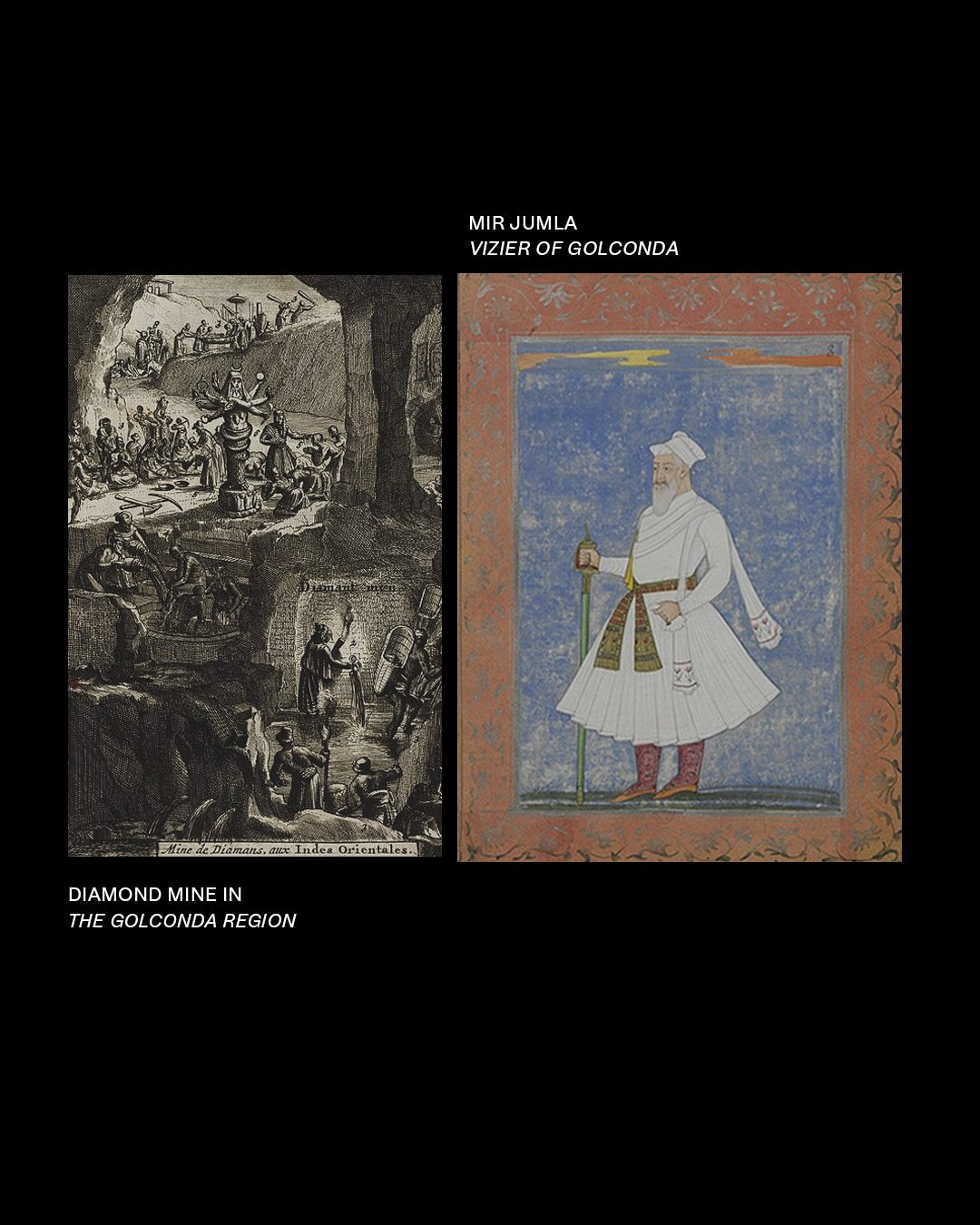 Historical Golconda mine illustrations
