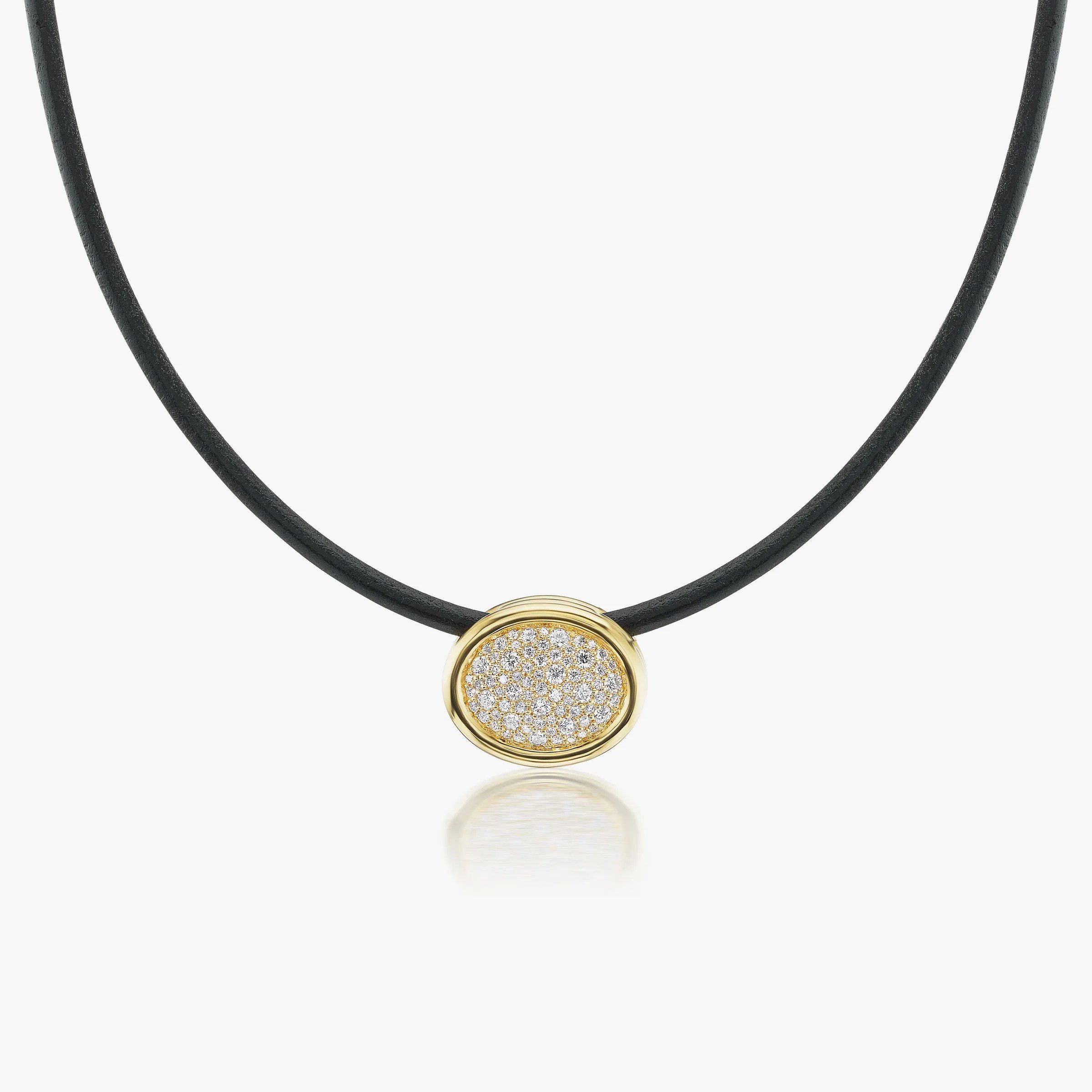 pave diamond cord necklace
