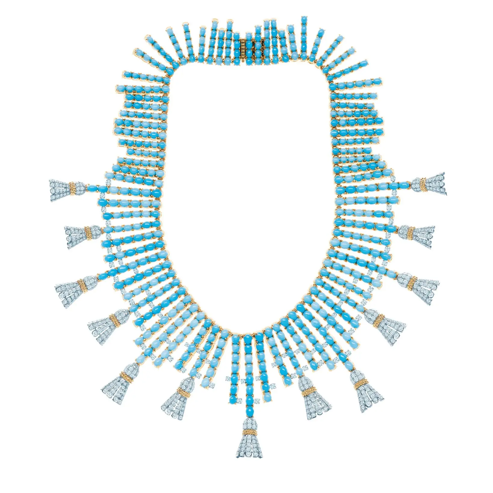 Tiffany & Co. Turquoise and Diamond Tassel Necklace