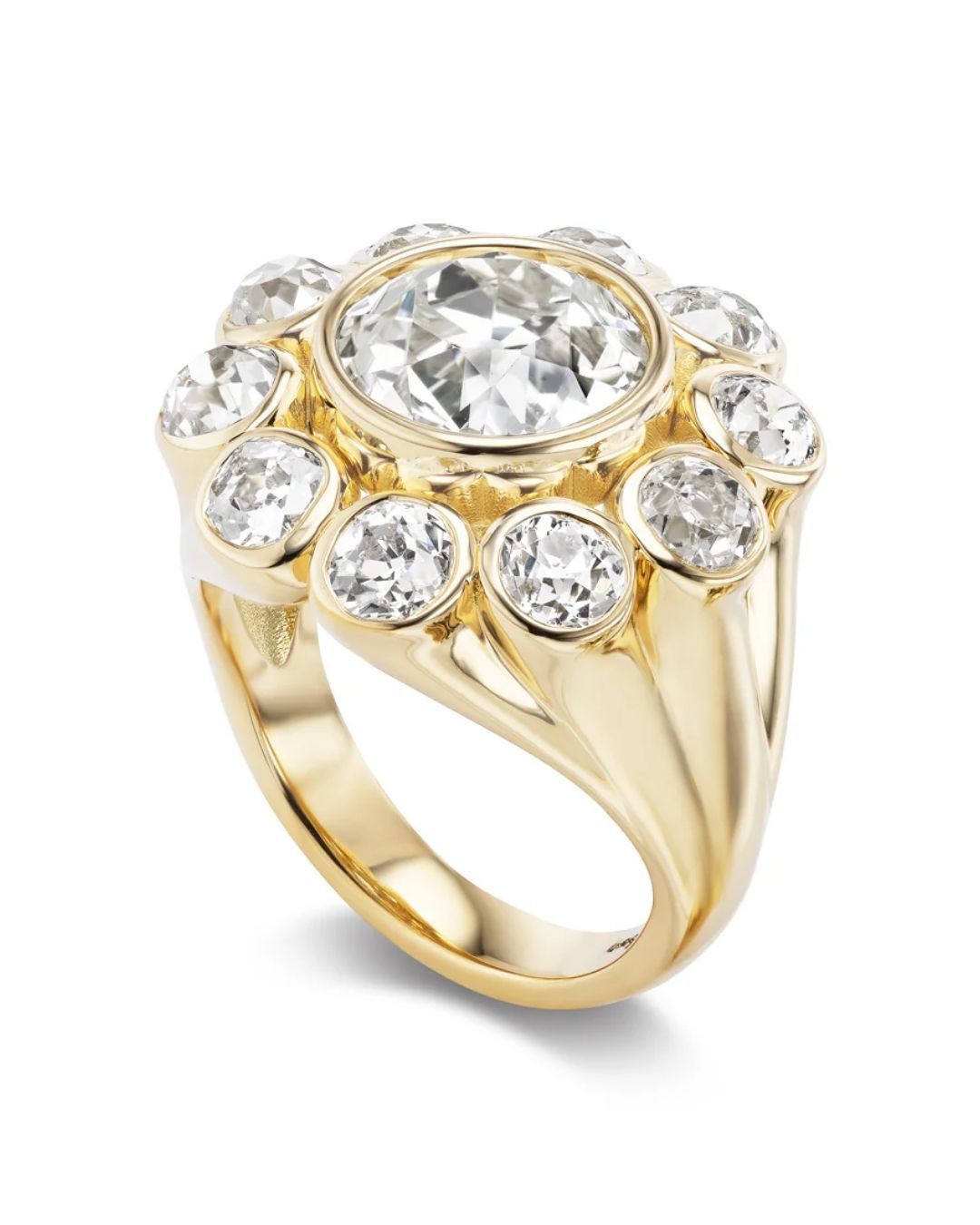Brent Neale One-of-a-Kind Wildflower Ring with Old Mine Diamonds
