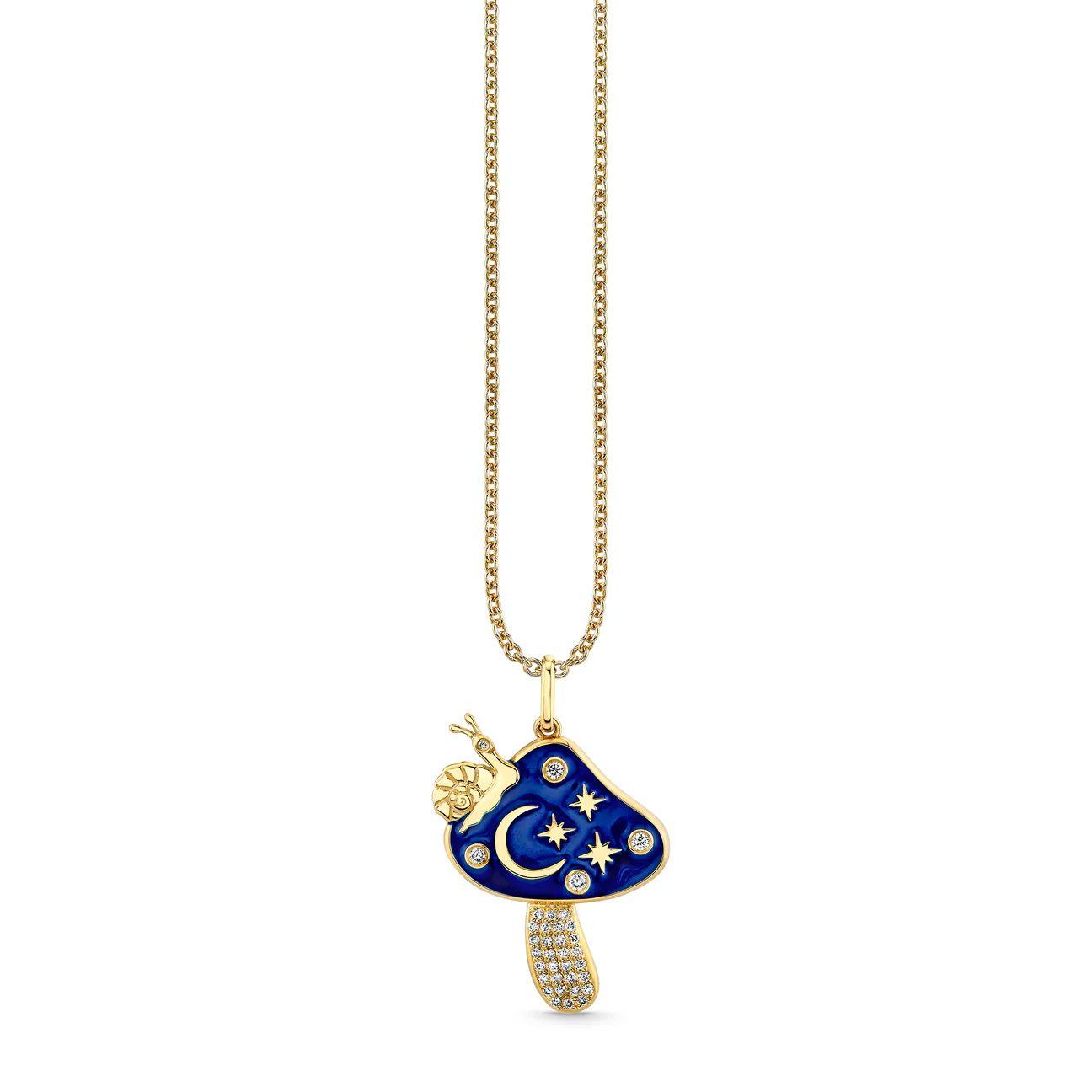 enamel jewelry: mushroom charm