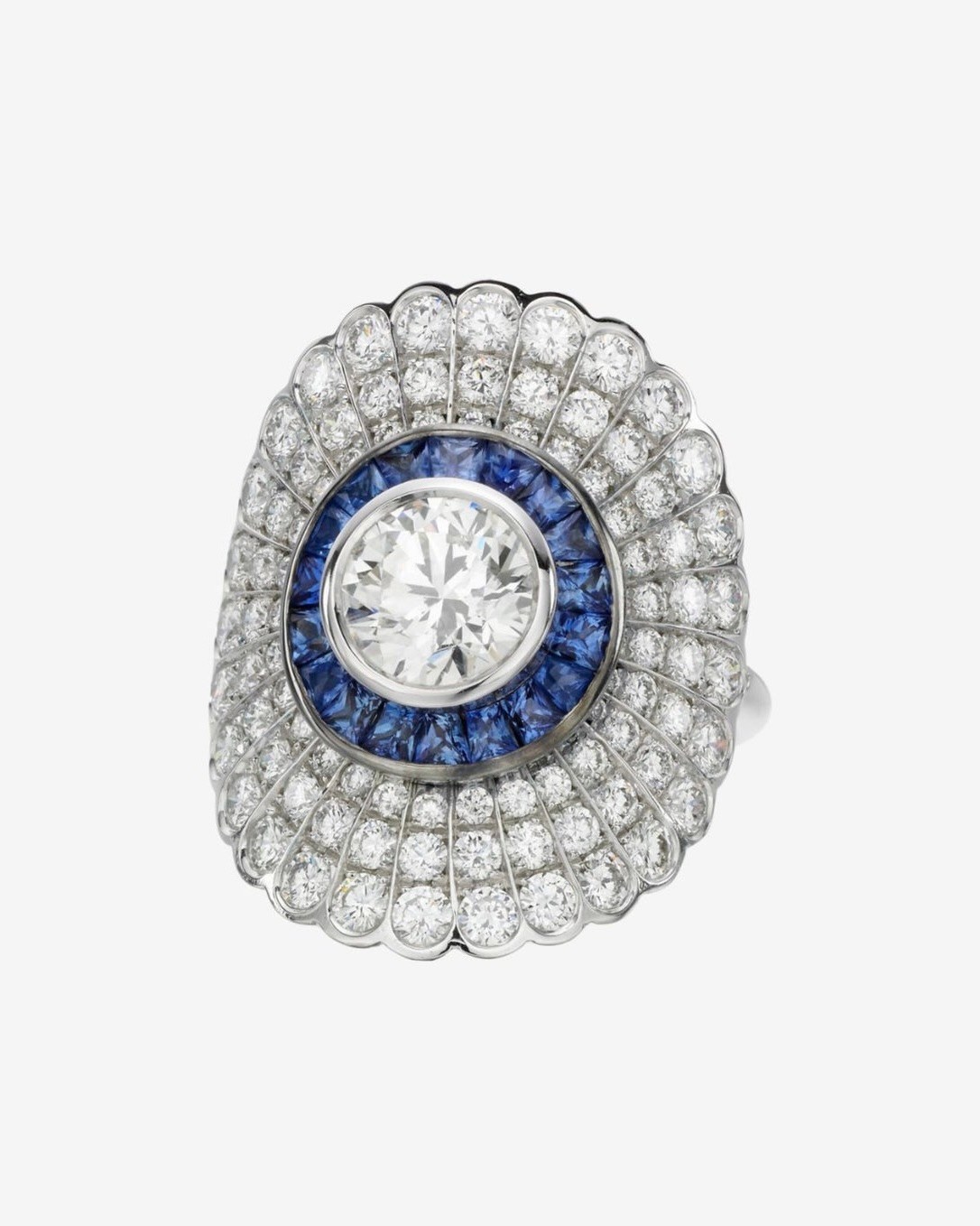 Jessica McCormack Sapphire & Diamond Daisy Halo Dinner Ring, Price Upon Request, jessicamccormack.com