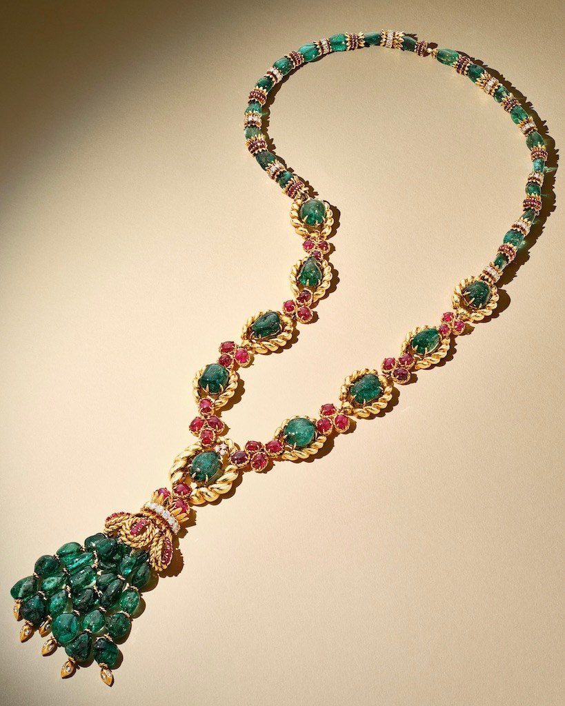 Rene Lalique Silver Topped Gold and Diamond Necklace-Bracelet Combination, circa 1890s in Sotheby's New York High Jewelry Sale