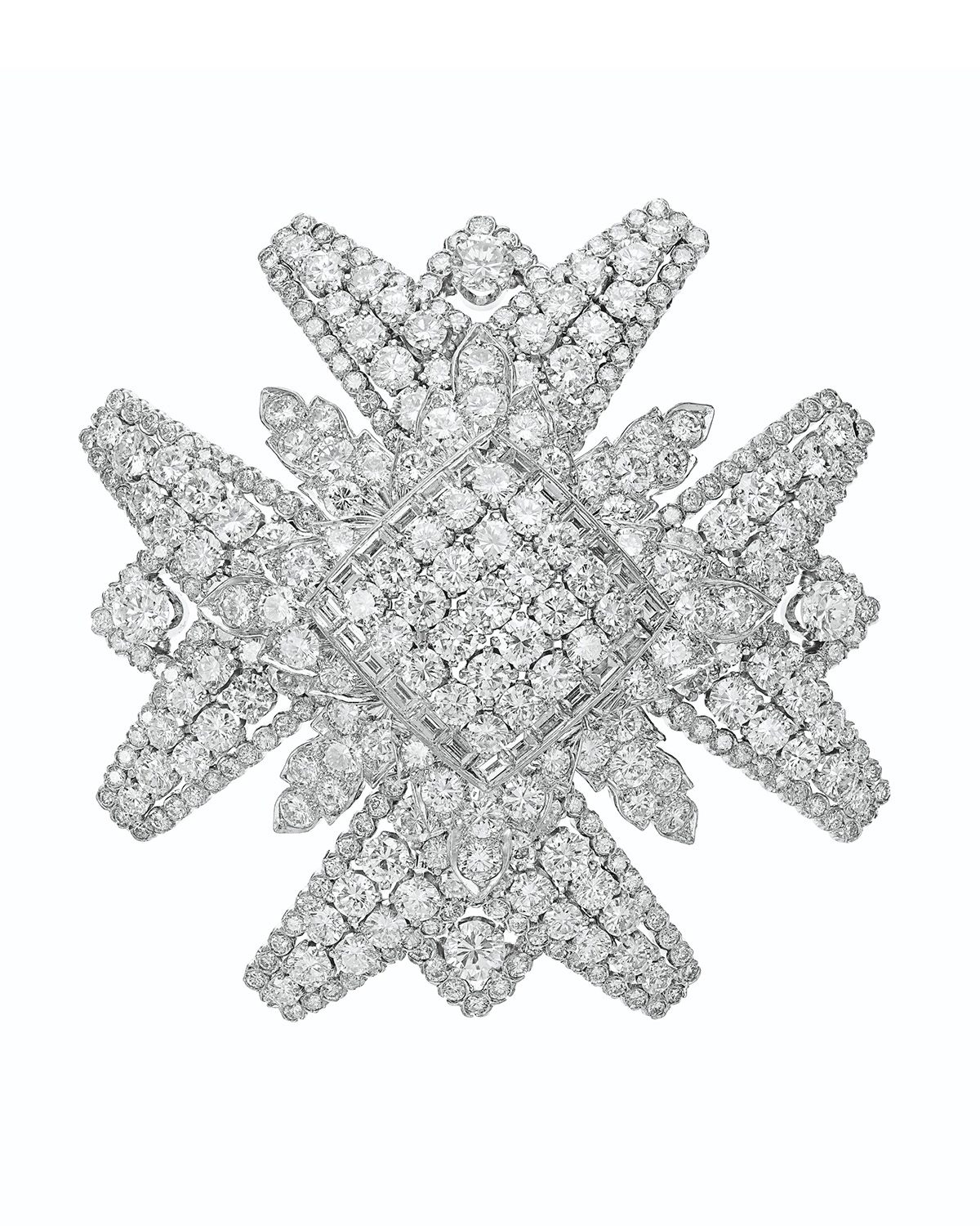 Diamond Maltese Cross Brooch by David Webb. (Courtesy of Christie's Auction House)