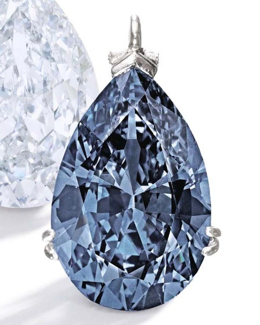 The Blue Pear-Shaped Zoe Diamond (Courtesy of Sotheby's)