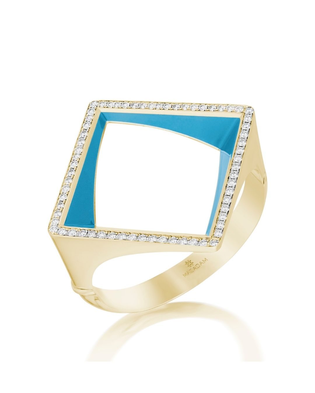 Colorful Jewelry MACADAM Quadra Open Turquoise Enamel Bracelet