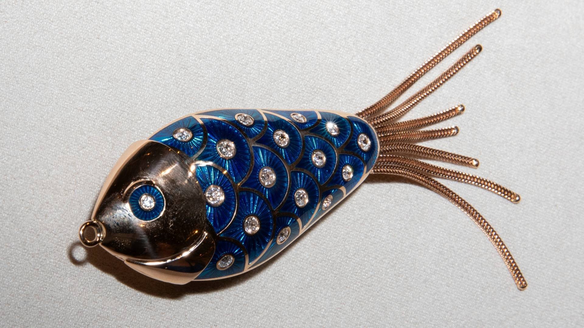 summer jewelry trends: Selim Mouzannar Enamel Fish Pendant