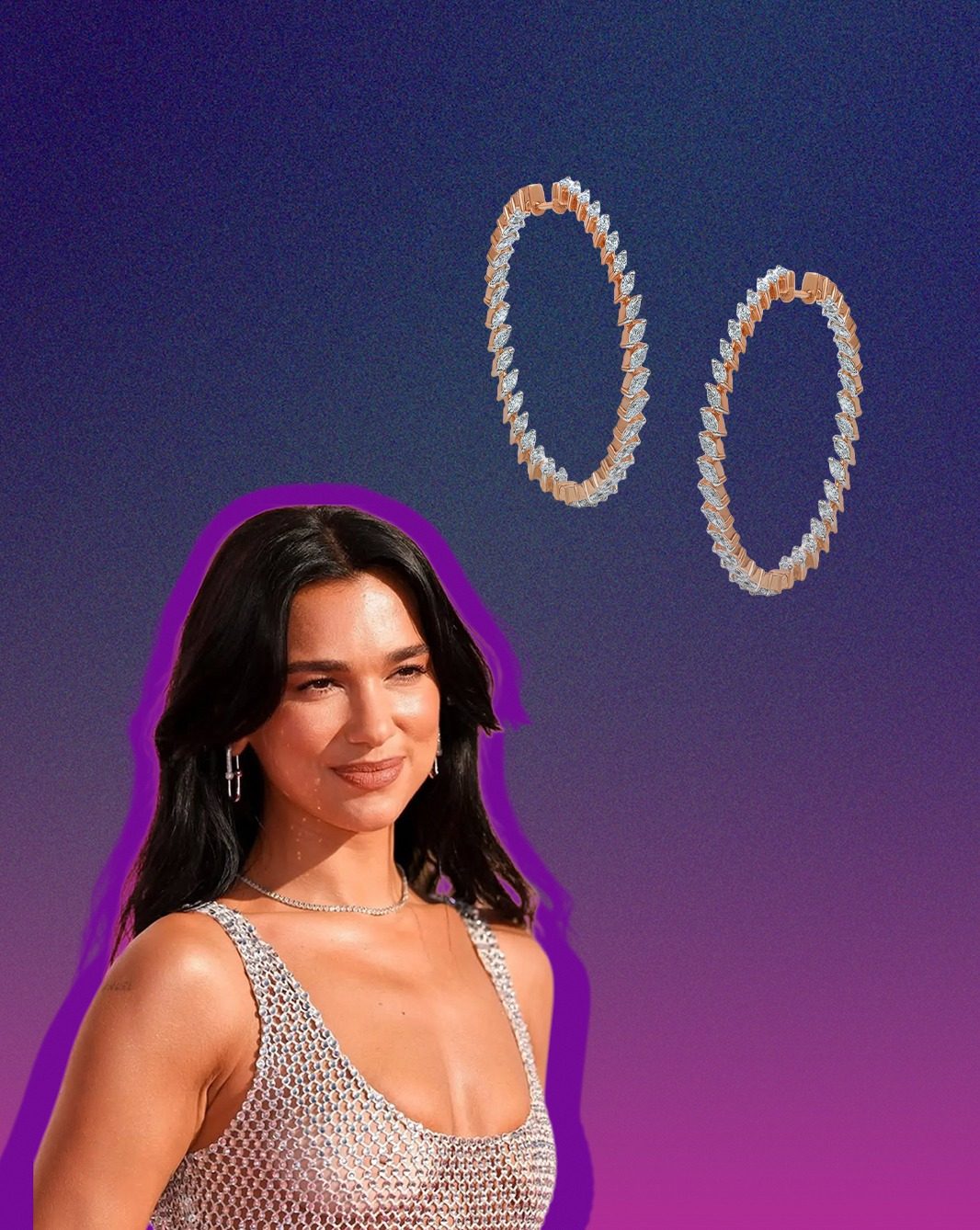 Musician wearing natural diamond jewellery on stage