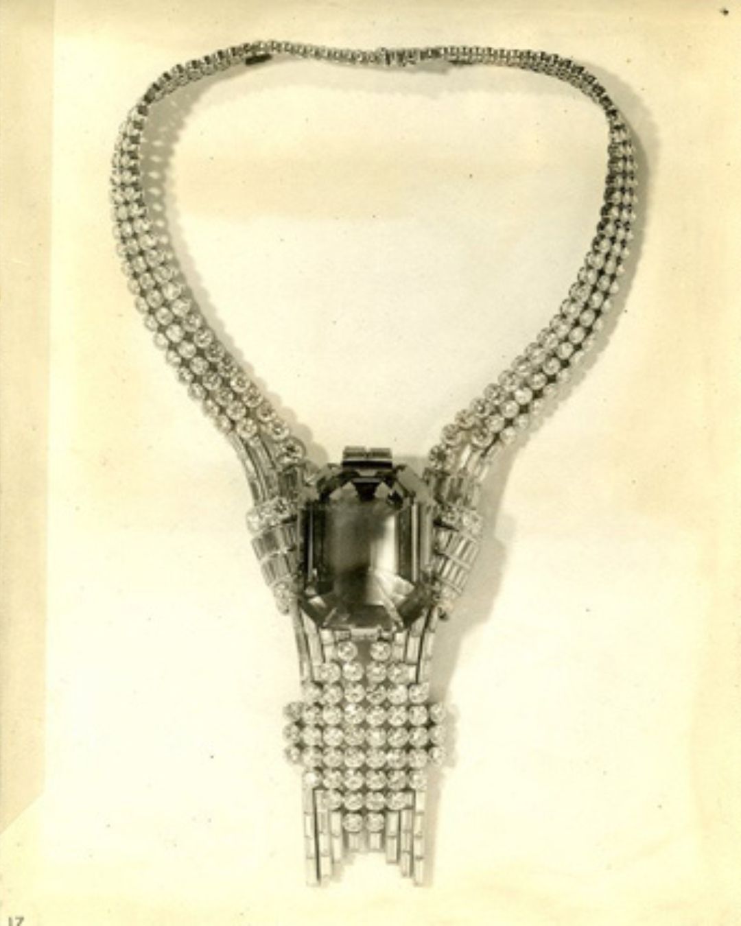 Tiffany & Co's original necklace with aquamarine center stone