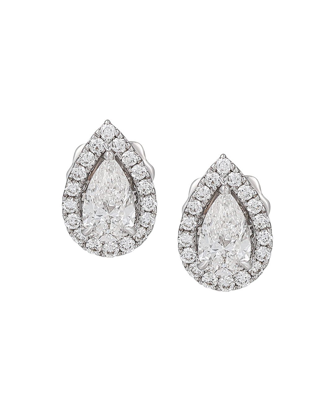 Pear-shaped solitaire diamond earrings