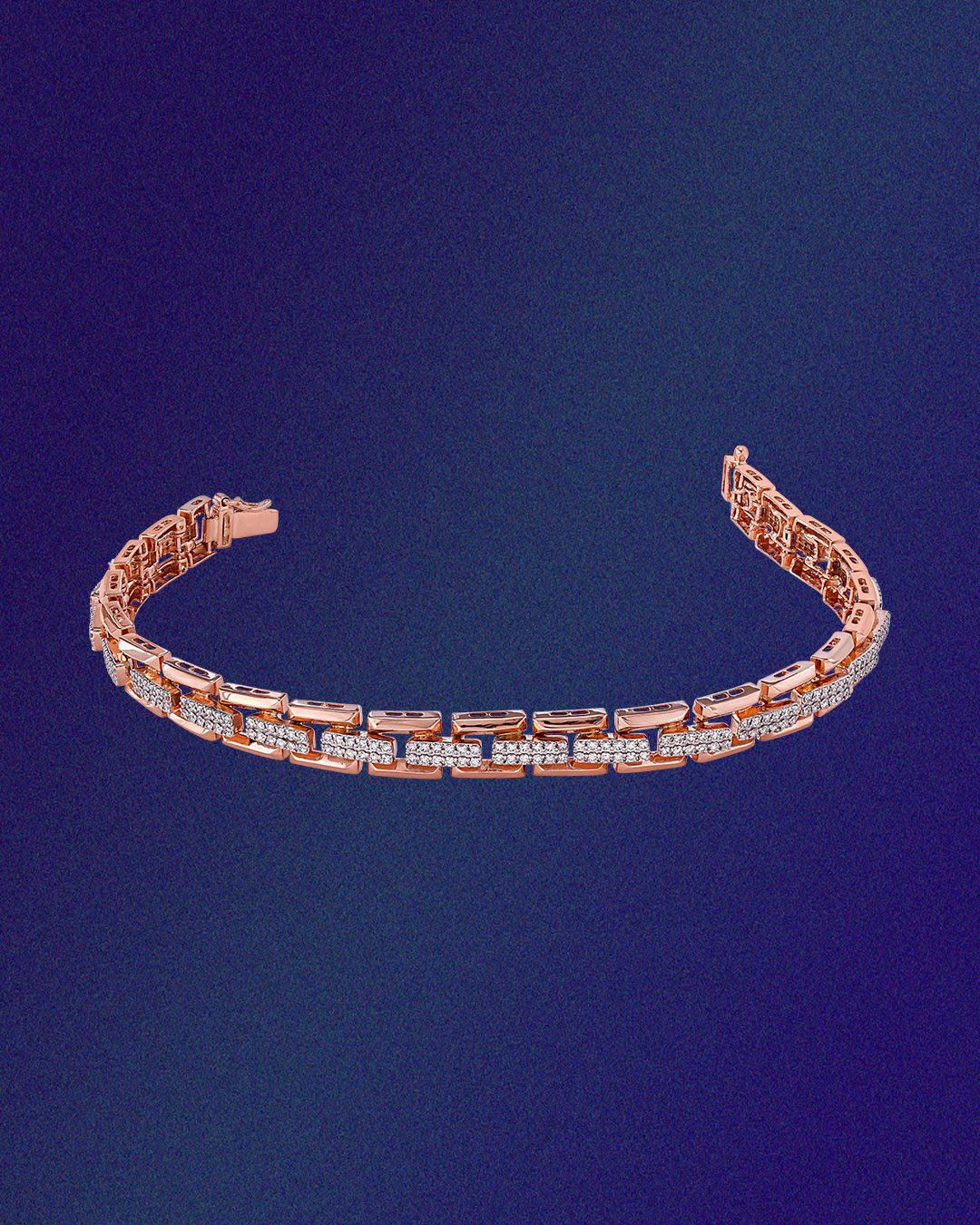 Kirtilals natural diamond bracelet in rose gold