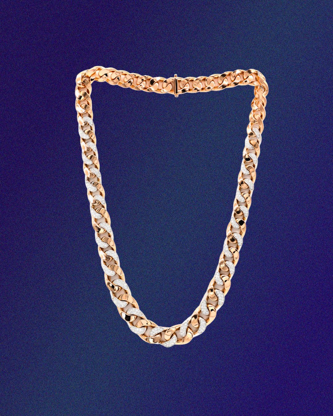 La Marquise natural diamond chain necklace in yellow gold