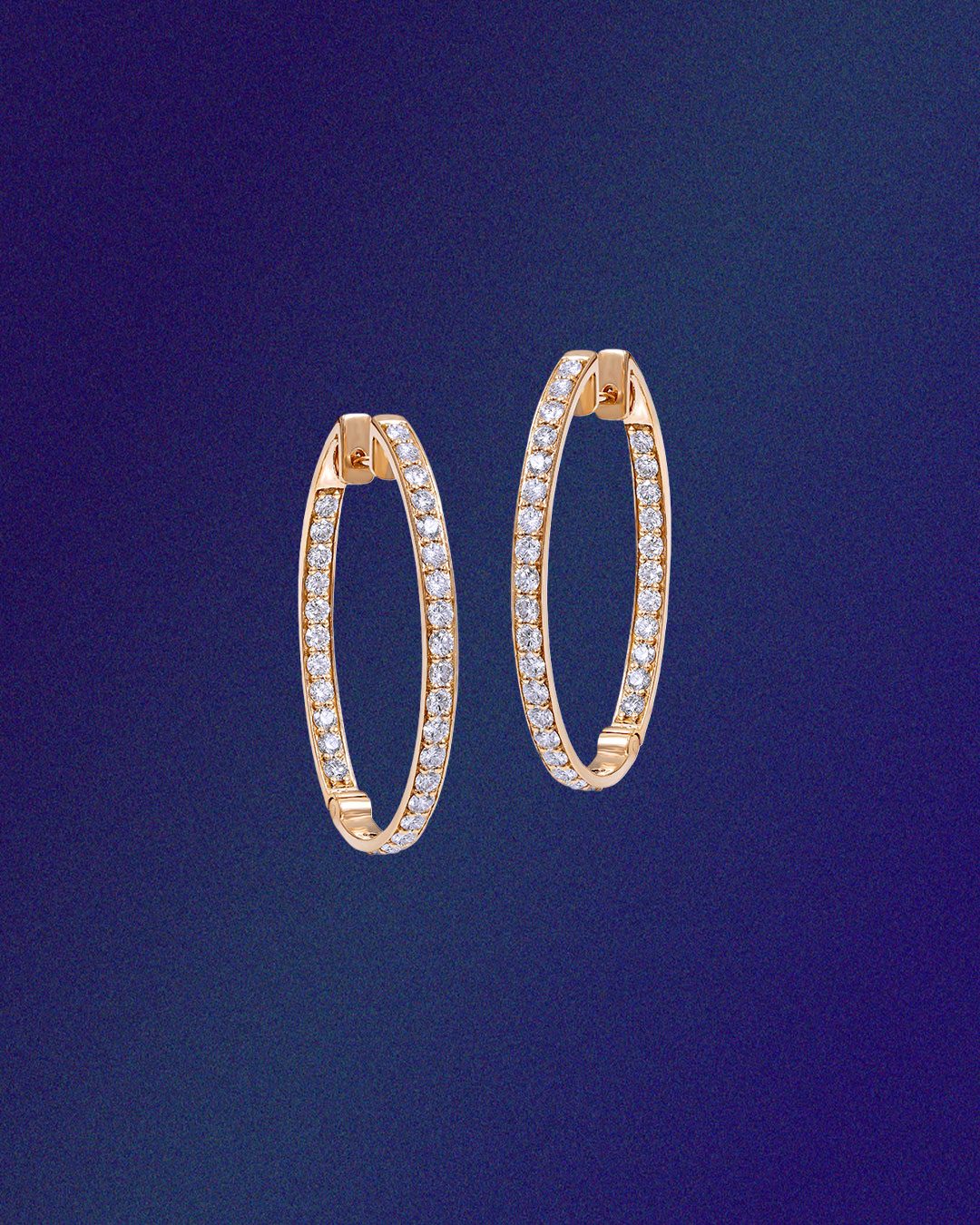 Kaj Fine natural diamond hoop earrings in yellow gold