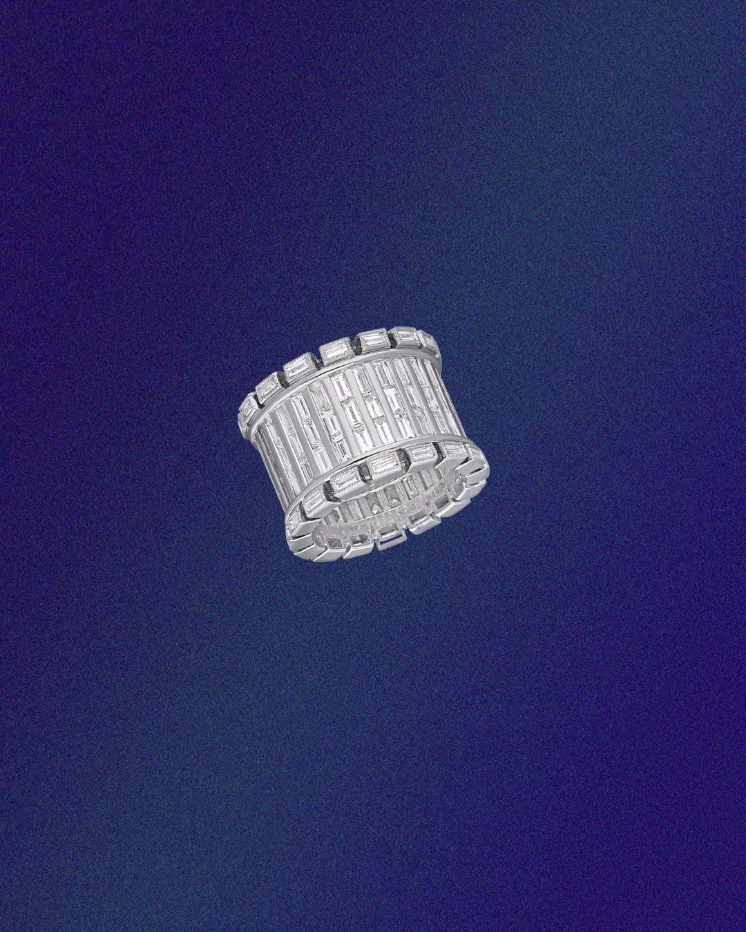 Moksh natural diamond baguette statement ring.