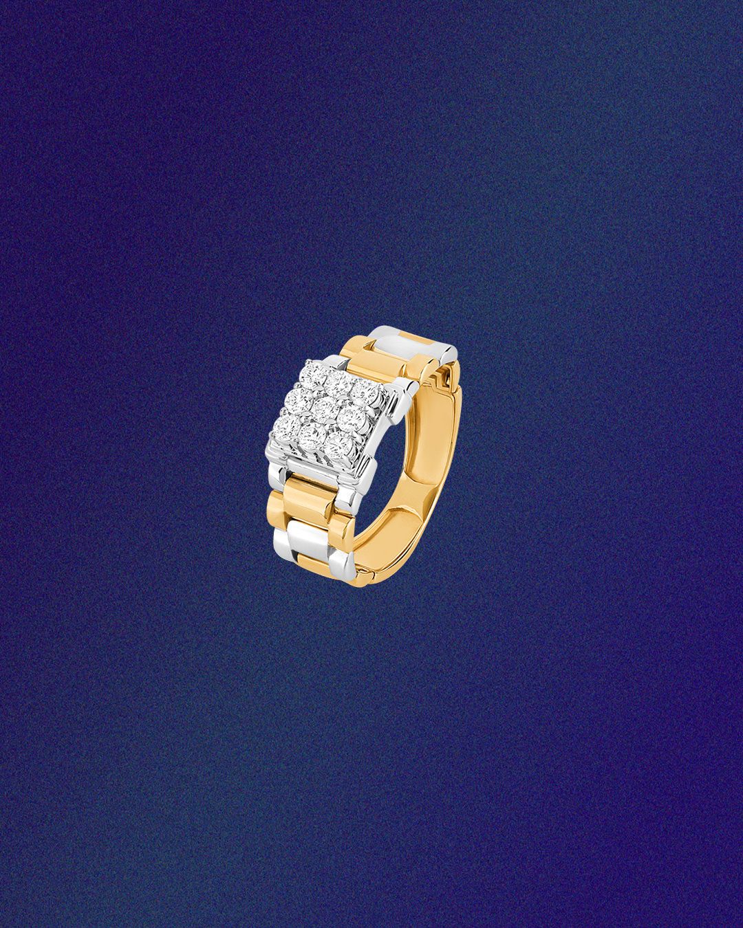 Orra natural diamond geometric ring in yellow gold