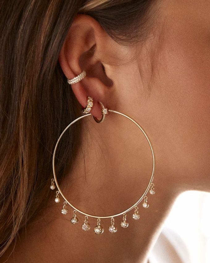 Jacquie Aiche Graduated Diamond Sophia Shaker Hoops