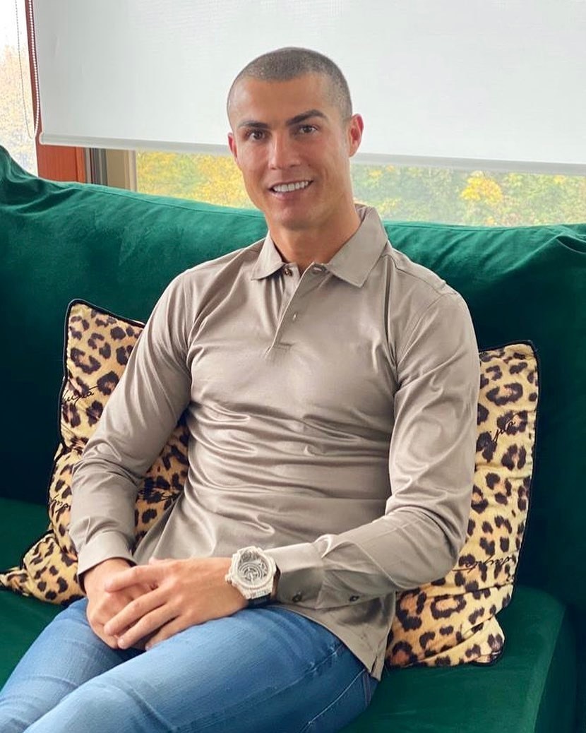 Cristiano Ronaldo wears his Hublot "Masterpiece" MP-09 Tourbillon Bi-Axis King Gold Watch in 2020