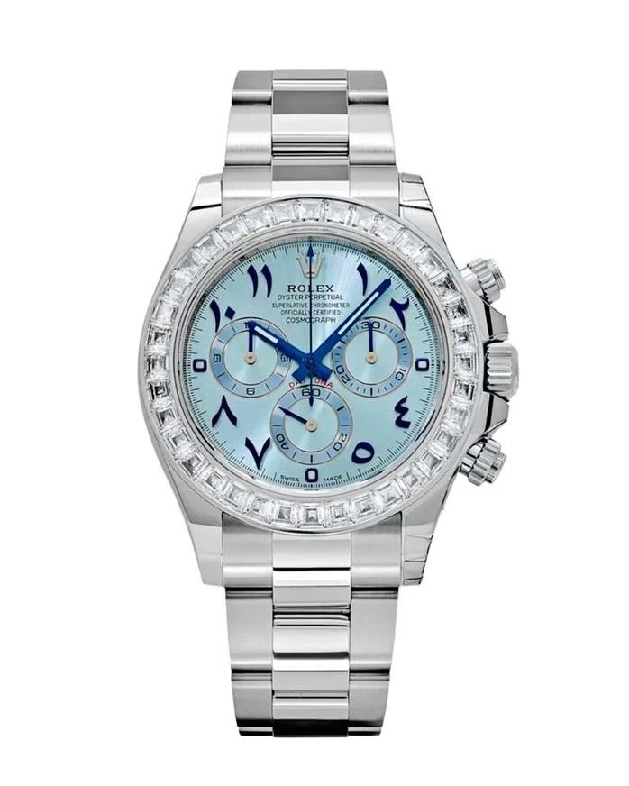 Cristiano Ronaldo Watch Rolex Daytona Platinum Ice Blue Arabic Dial