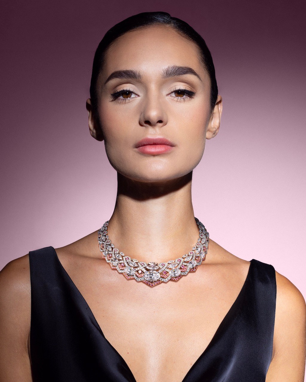 David Morris Diamond Artemis Necklace as seen during Paris Couture Week.